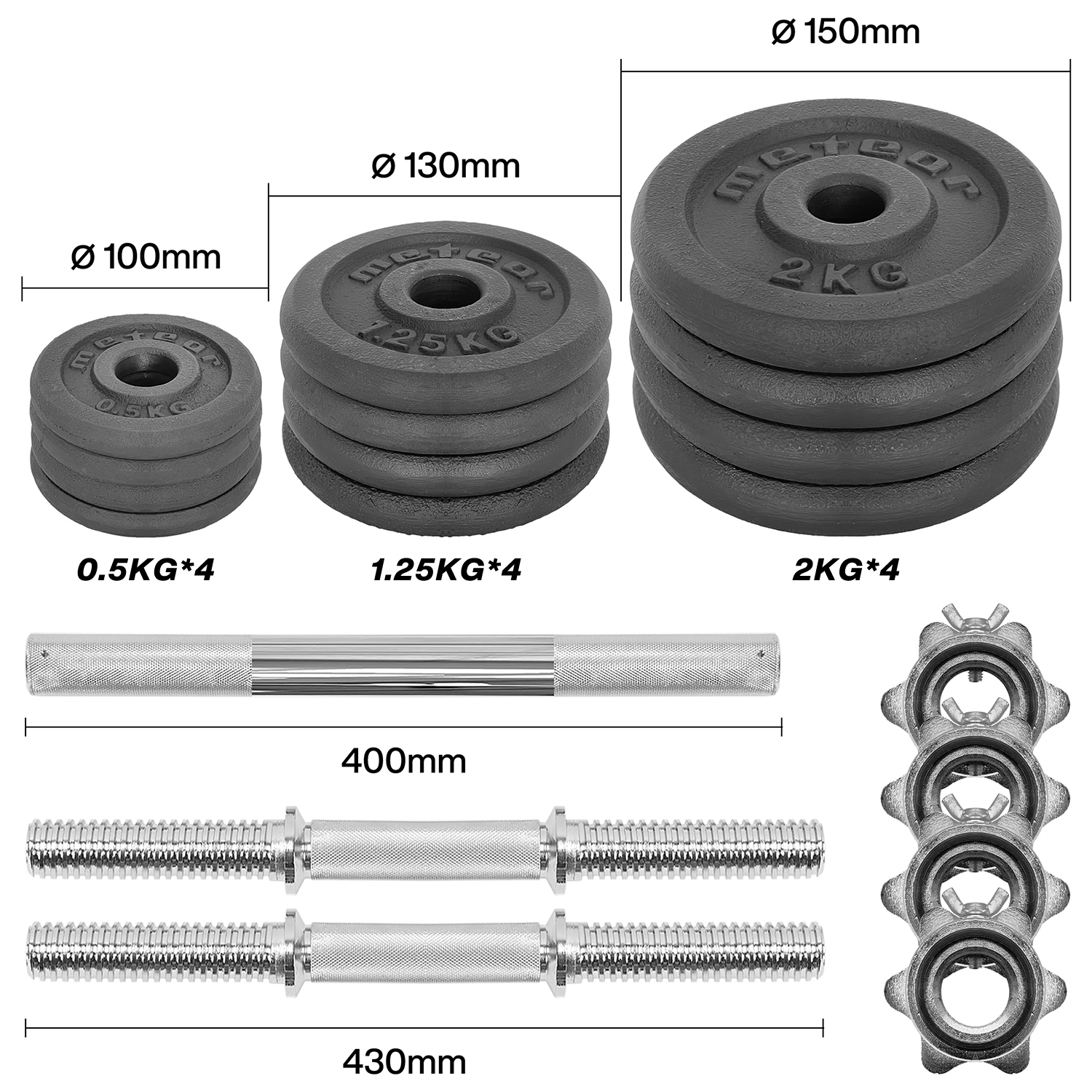 METEOR Essential Dumbbell Grips,Silicone Dumbbell Grips,Dumbbell