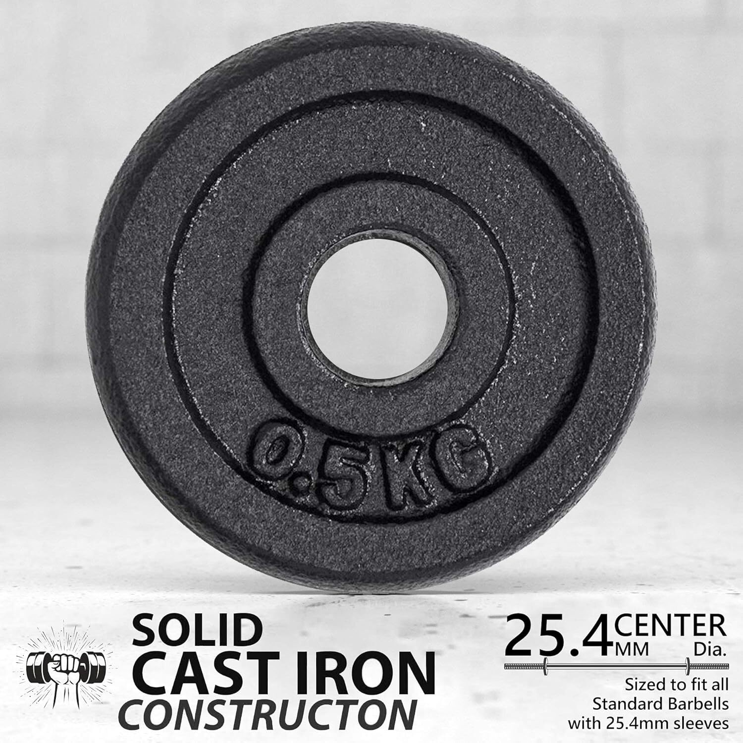 METEOR 0.5-10kg Standard Cast Iron Weight Plate Weightlifting Dumbbell Barbell - Picture 32 of 81