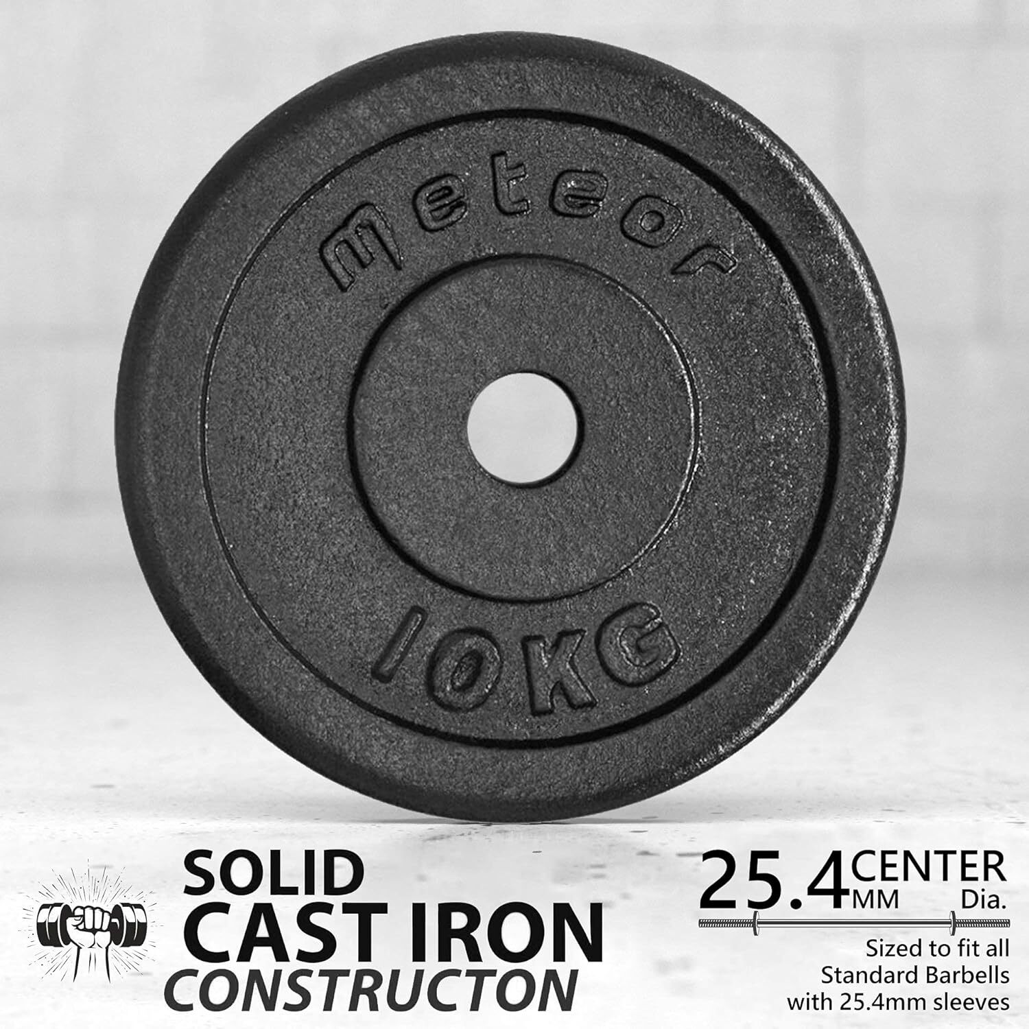 METEOR 0.5-10kg Standard Cast Iron Weight Plate Weightlifting Dumbbell Barbell - Picture 24 of 81