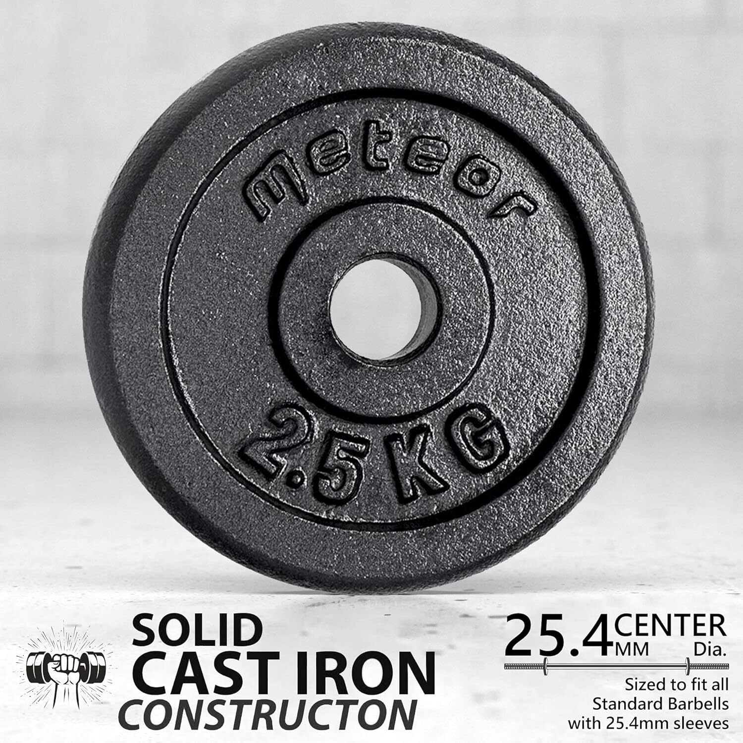 METEOR 0.5-10kg Standard Cast Iron Weight Plate Weightlifting Dumbbell Barbell - Picture 8 of 81