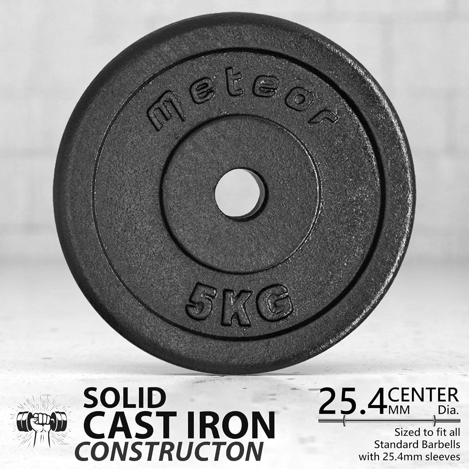 METEOR 0.5-10kg Standard Cast Iron Weight Plate Weightlifting Dumbbell Barbell - Picture 75 of 81