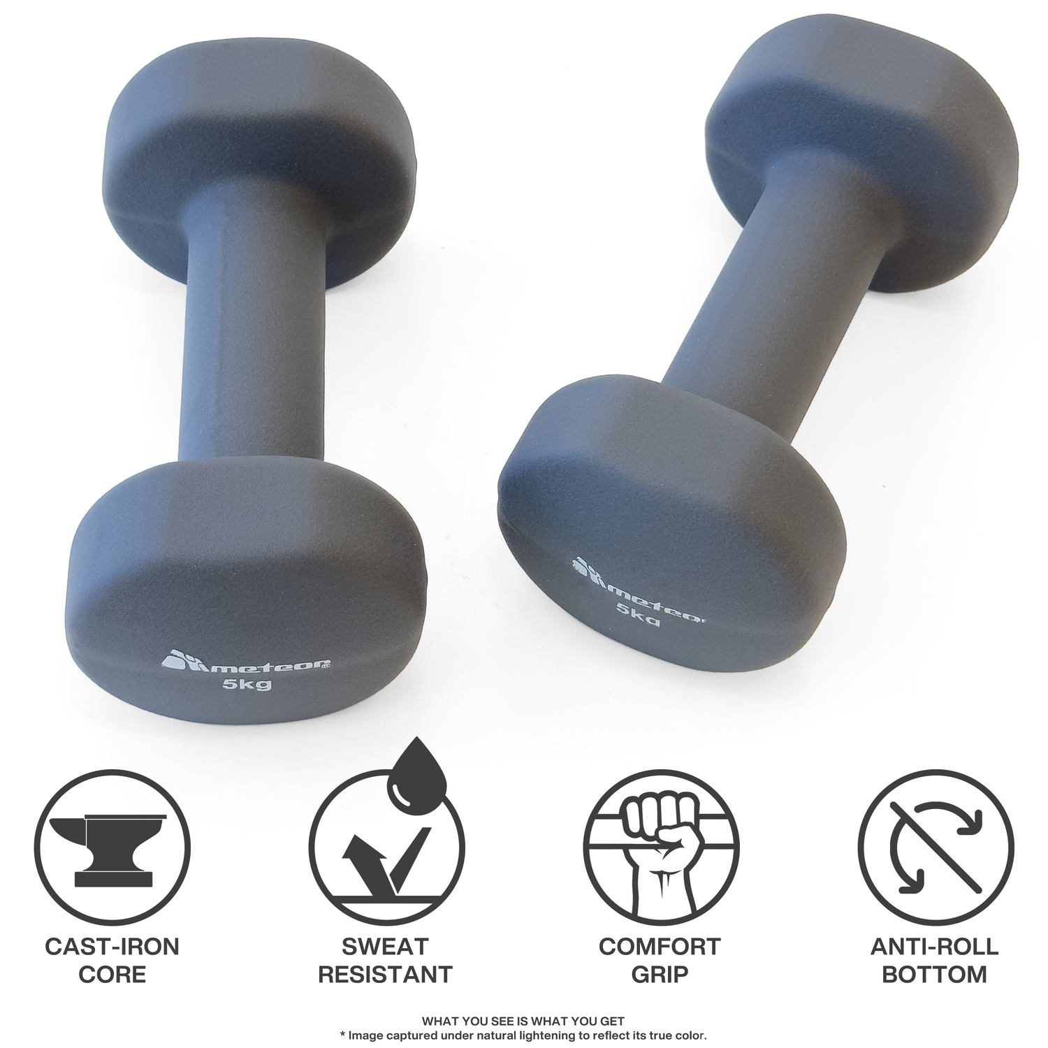 METEOR Anti-Slip Dumbbell-Dumbbell Set-Weightlifting-Barbell-Gym Weights - Picture 58 of 104