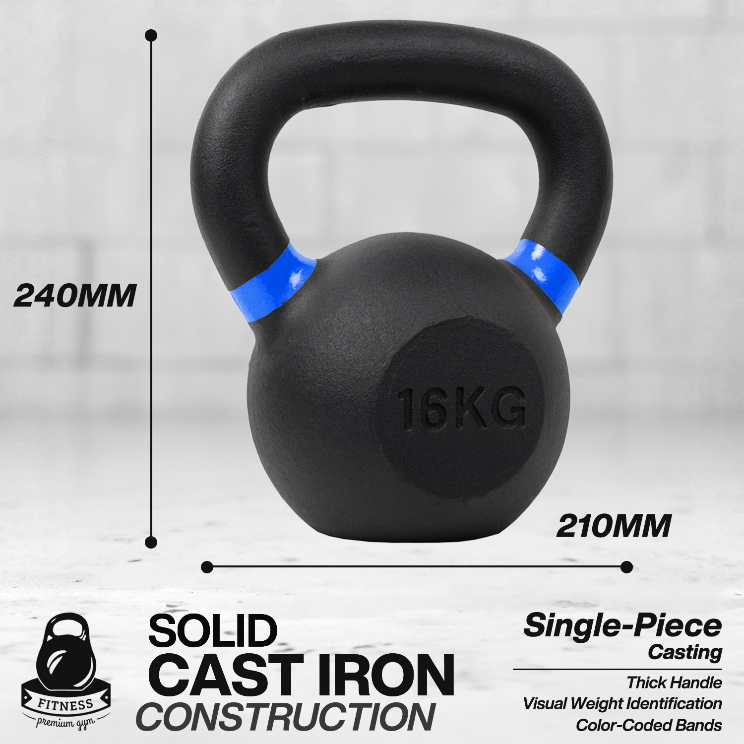 METEOR 4-24kg Cast Iron Kettlebells with Color-Coding Weightlifting Kettlebells - Picture 46 of 77