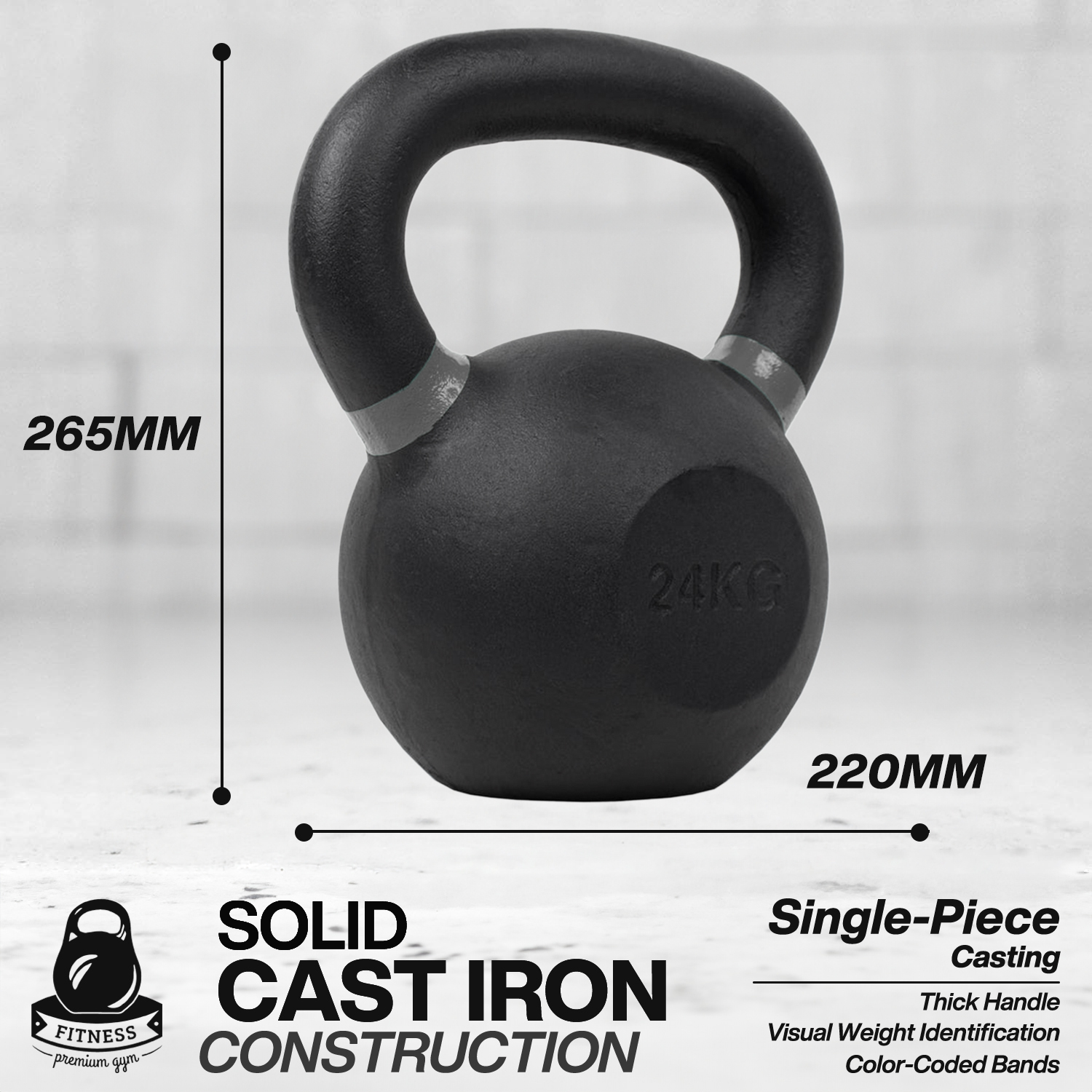 METEOR 4-24kg Cast Iron Kettlebells with Color-Coding Weightlifting Kettlebells - Picture 68 of 77