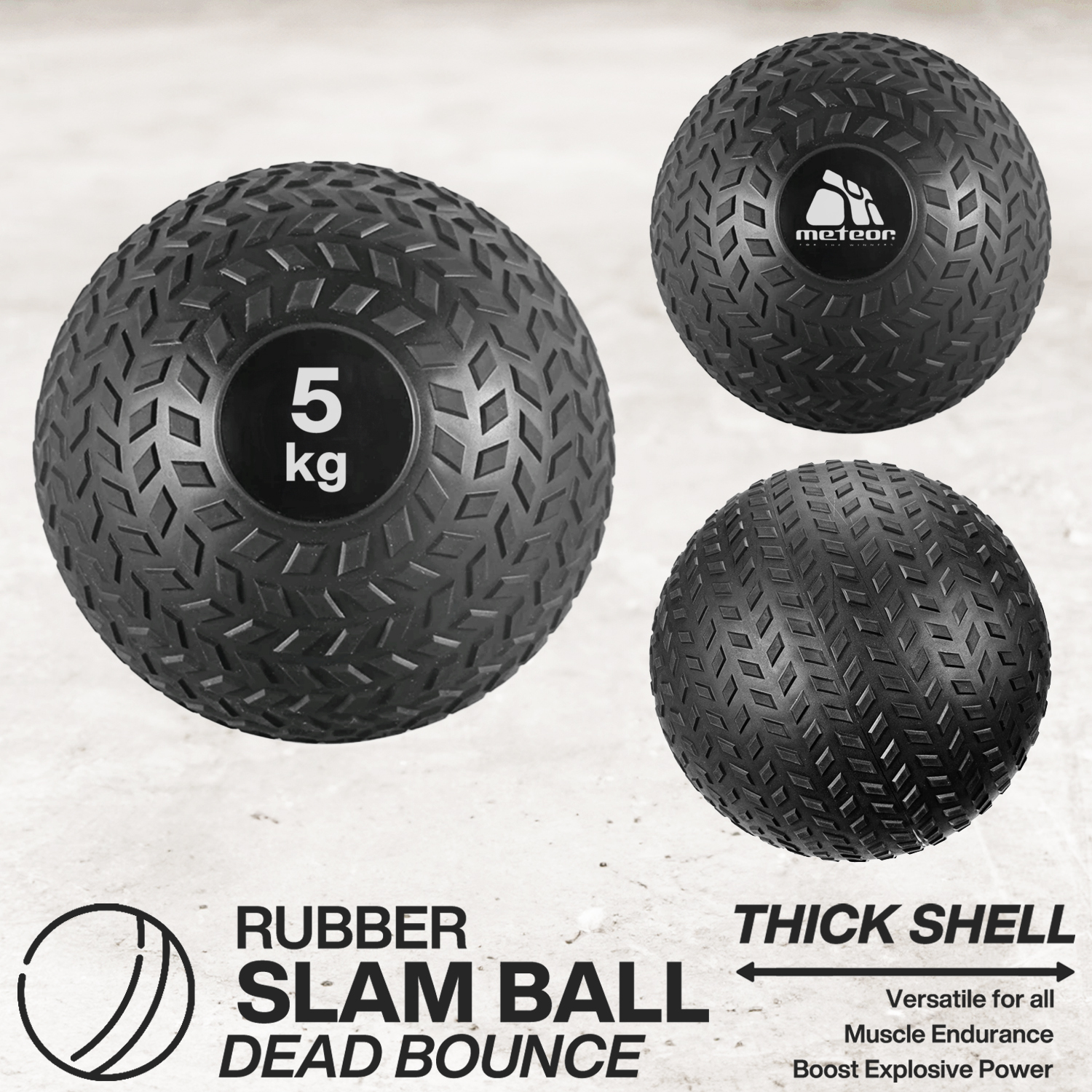 METEOR Dead Bounce Slam Ball Medicine Ball Durable Shell Anti Slip Tyre Tread - Picture 42 of 130