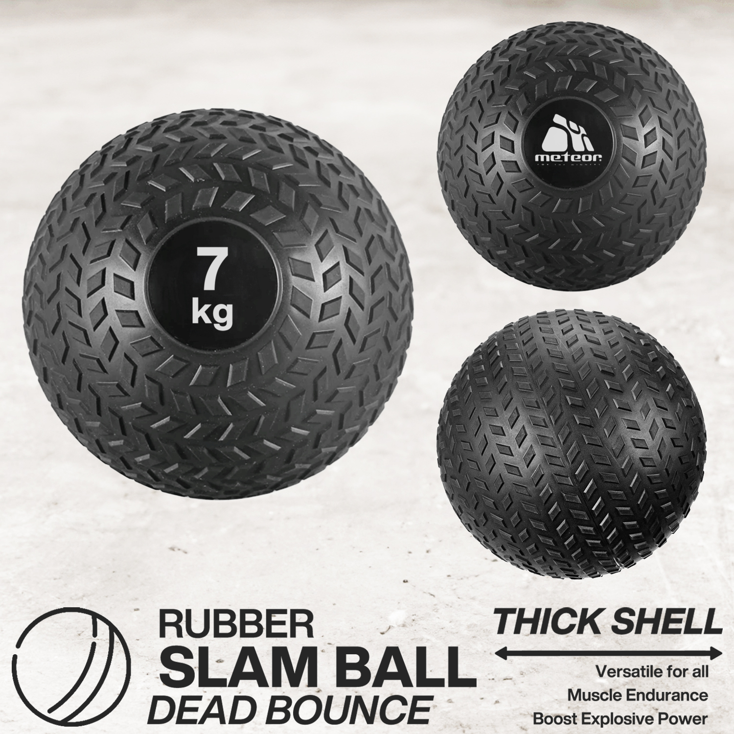 METEOR Dead Bounce Slam Ball Medicine Ball Durable Shell Anti Slip Tyre Tread - Picture 62 of 130