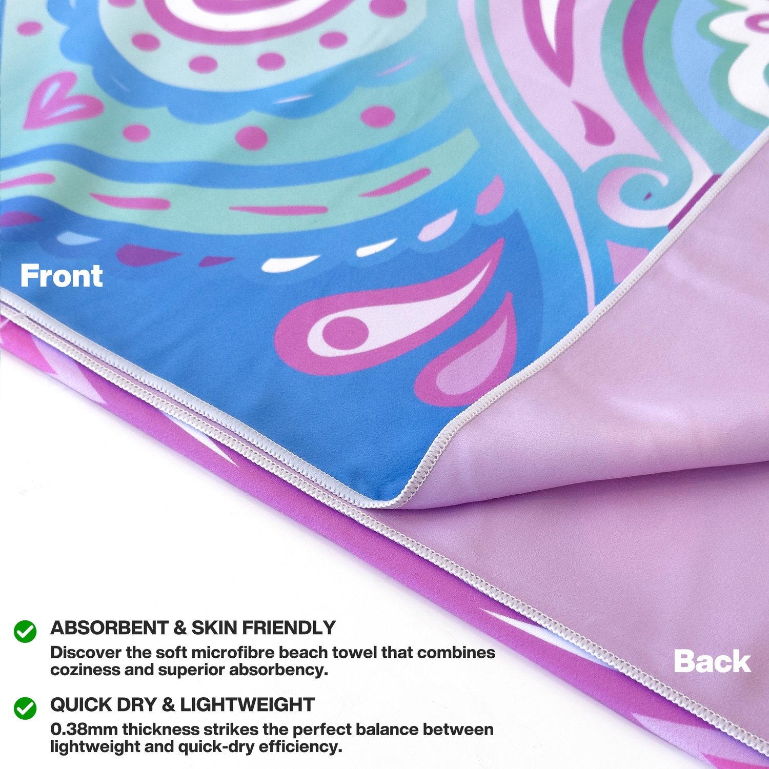METEOR 180x90cm Extra Large Beach Towel, Sand Free, Quick Dry, With Carry Bag - Picture 17 of 203