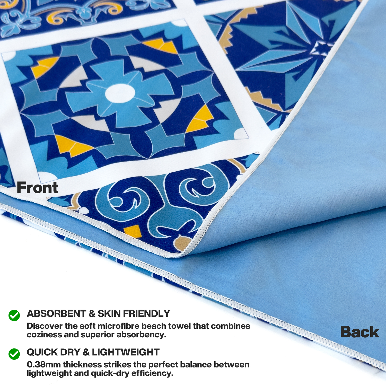 METEOR 180x90cm Extra Large Beach Towel, Sand Free, Quick Dry, With Carry Bag - Picture 73 of 203