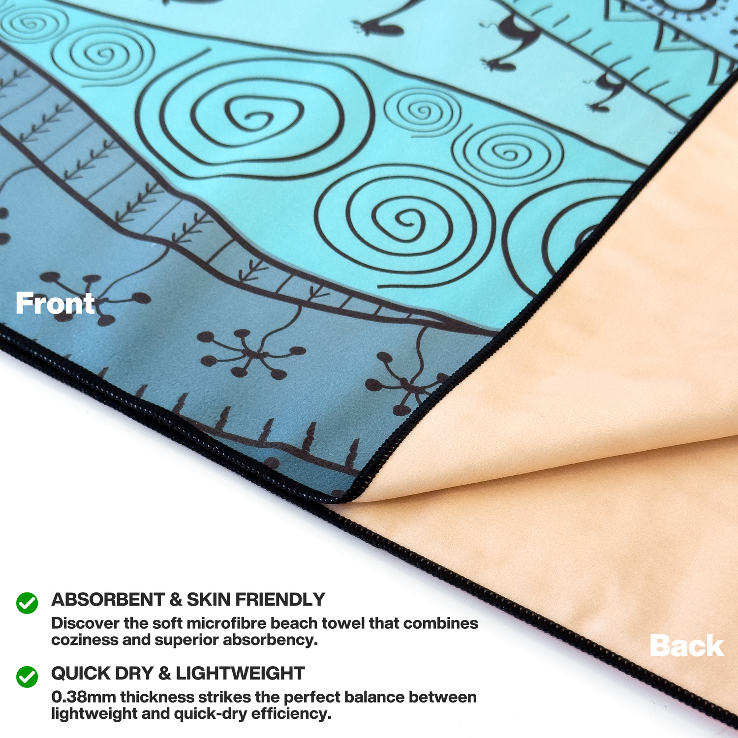 METEOR 180x90cm Extra Large Beach Towel, Sand Free, Quick Dry, With Carry Bag - Picture 164 of 203