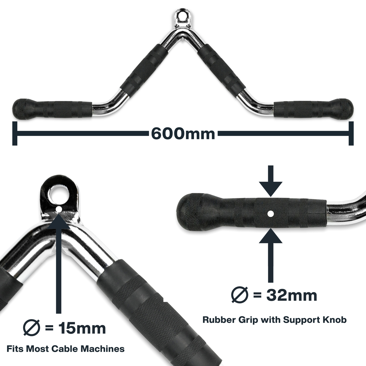 METEOR Cable Pulley Attachment Tricep Rope V Grip LAT Pull Down Gym Accessory - Picture 85 of 122