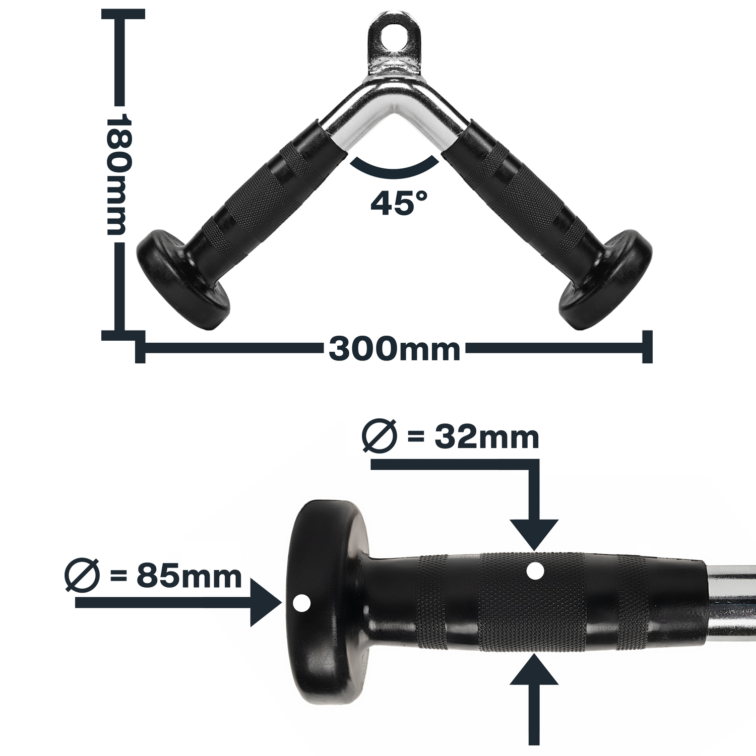 METEOR Cable Pulley Attachment Tricep Rope V Grip LAT Pull Down Gym Accessory - Picture 93 of 122