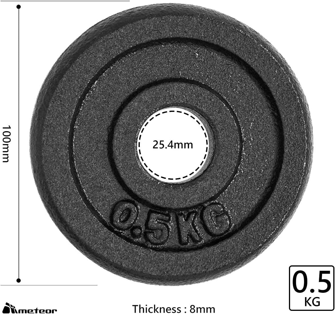 METEOR 0.5-10kg Standard Cast Iron Weight Plate Weightlifting Dumbbell Barbell - Picture 42 of 81