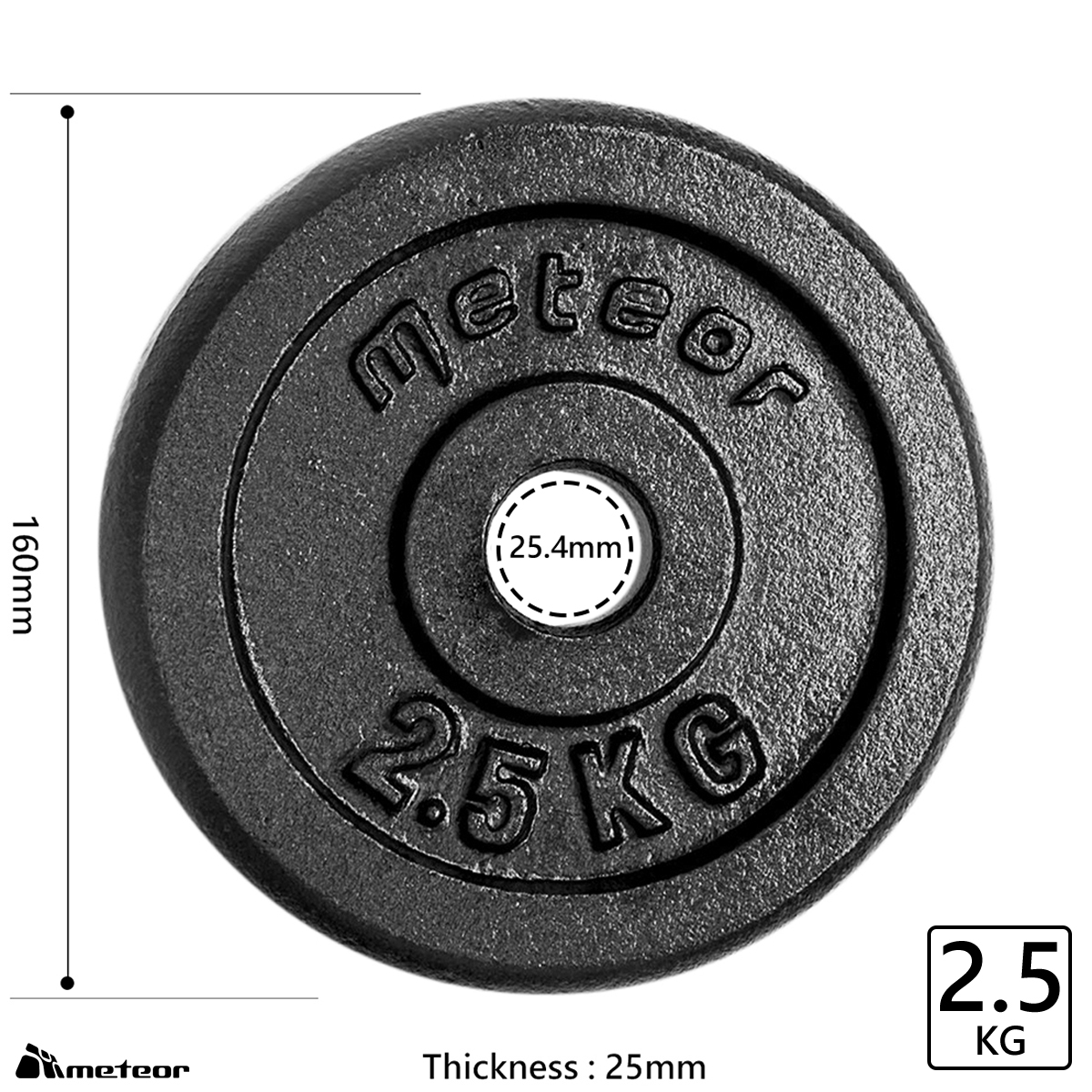 METEOR 0.5-10kg Standard Cast Iron Weight Plate Weightlifting Dumbbell Barbell - Picture 68 of 81