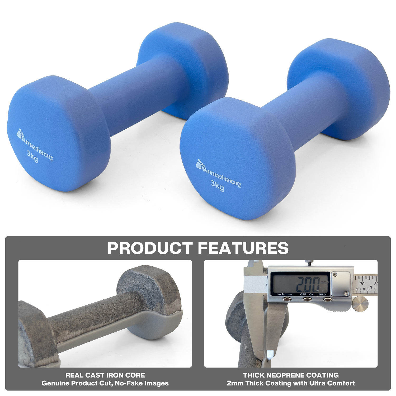 METEOR Anti-Slip Dumbbell-Dumbbell Set-Weightlifting-Barbell-Gym Weights - Picture 43 of 104