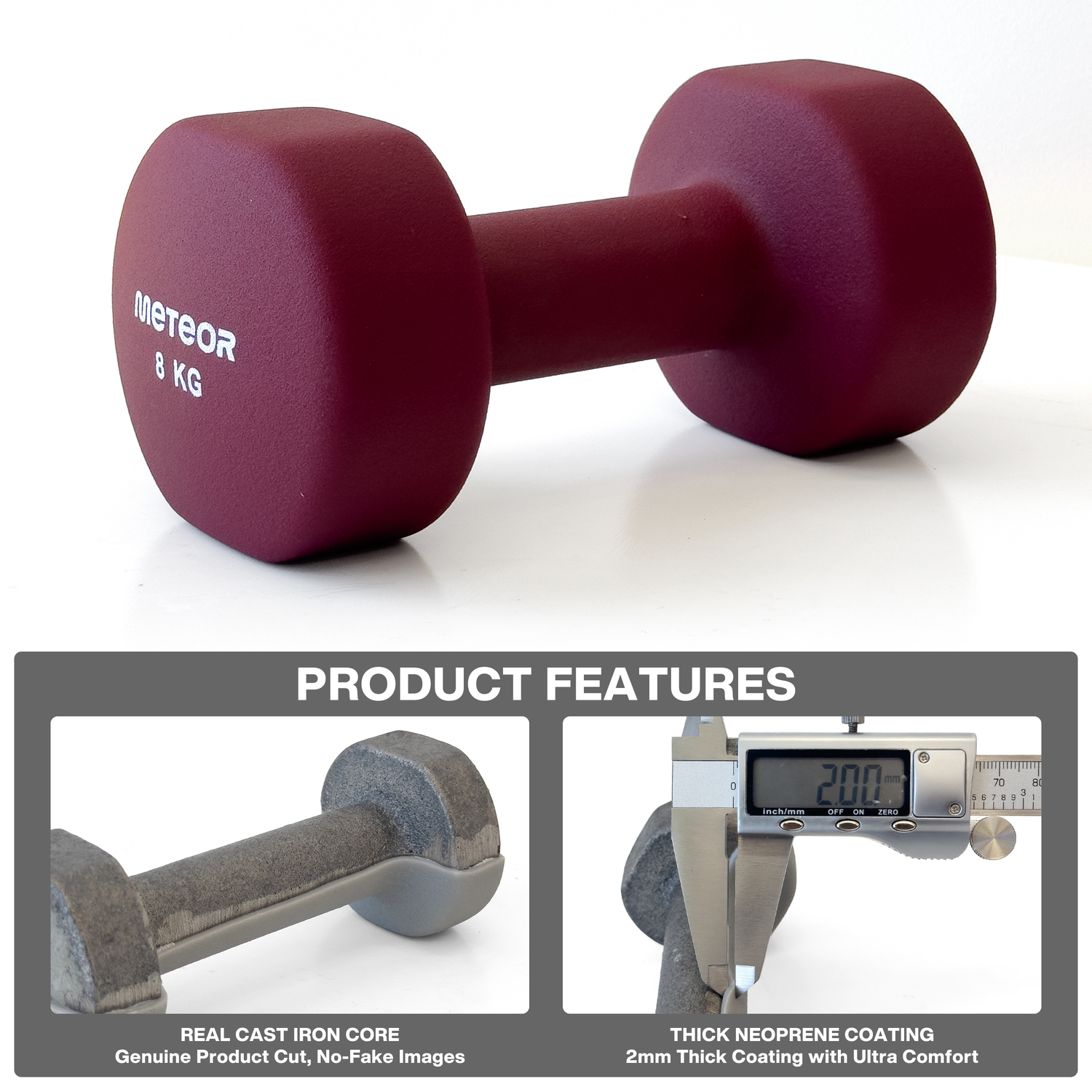 METEOR Anti-Slip Dumbbell-Dumbbell Set-Weightlifting-Barbell-Gym Weights - Picture 67 of 104