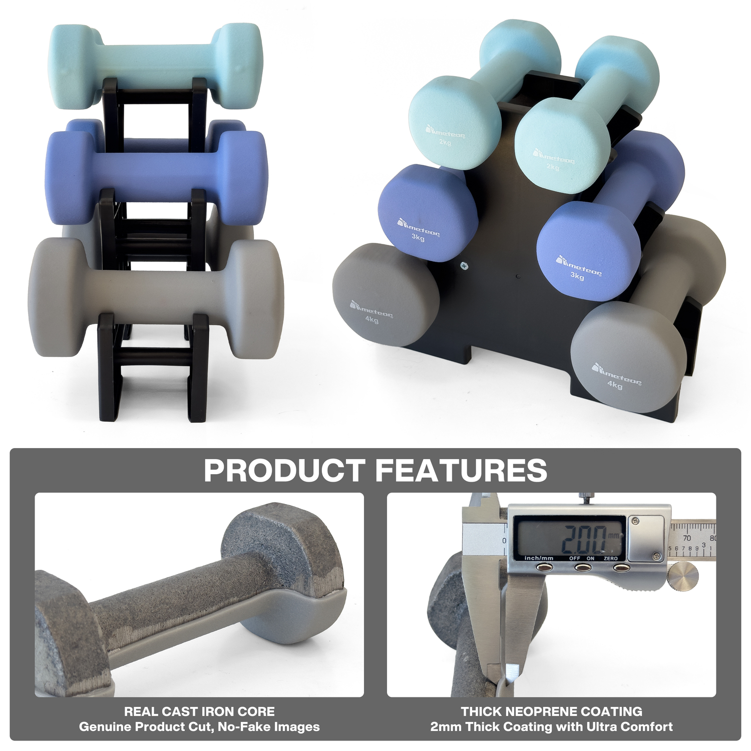 METEOR Anti-Slip Dumbbell-Dumbbell Set-Weightlifting-Barbell-Gym Weights - Picture 99 of 104