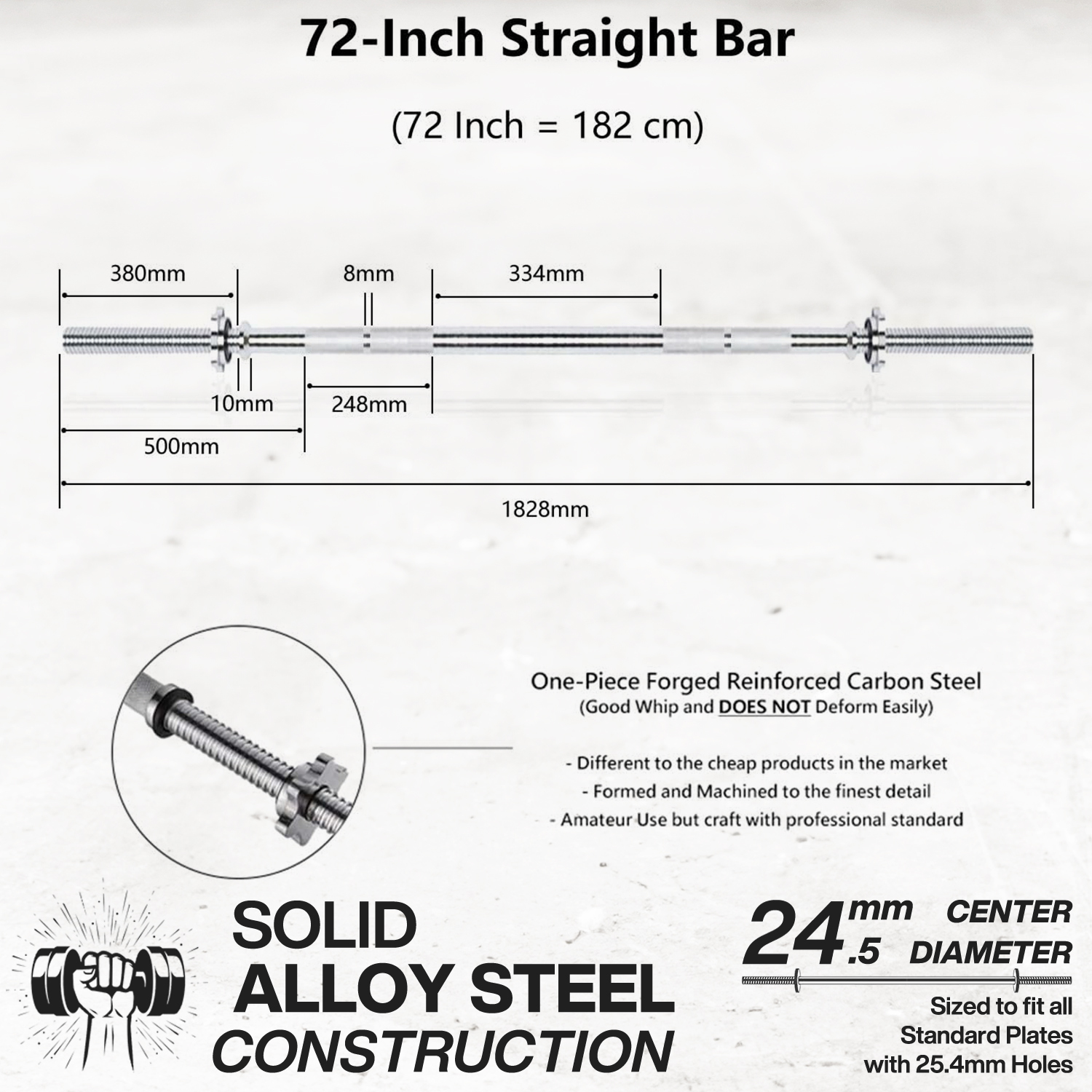 METEOR Standard Barbell Weightlifting Bar-Dumbell Handles-Tricep Bar-Ez Curl Bar - Picture 69 of 99