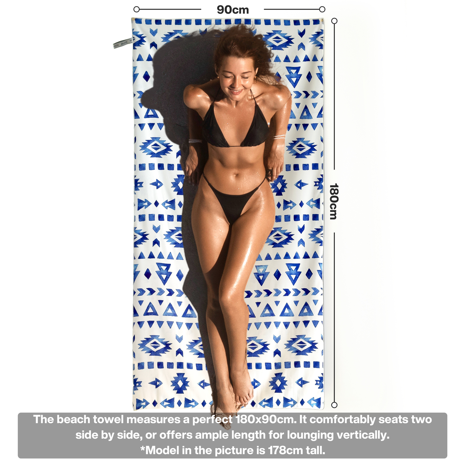 METEOR 180x90cm Extra Large Beach Towel, Sand Free, Quick Dry, With Carry Bag - Picture 102 of 203