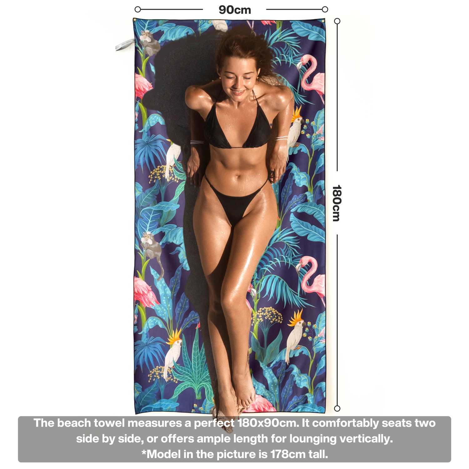 METEOR 180x90cm Extra Large Beach Towel, Sand Free, Quick Dry, With Carry Bag - Picture 144 of 203