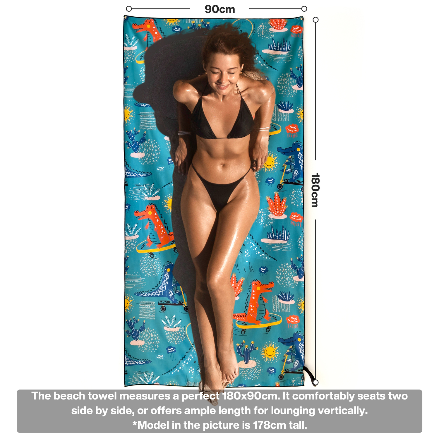 METEOR 180x90cm Extra Large Beach Towel, Sand Free, Quick Dry, With Carry Bag - Picture 151 of 203