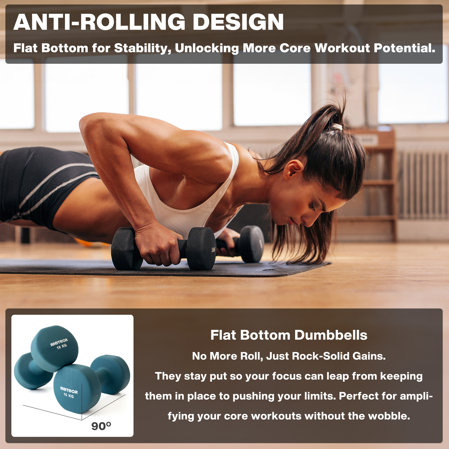 METEOR Anti-Slip Dumbbell-Dumbbell Set-Weightlifting-Barbell-Gym Weights - Picture 28 of 104