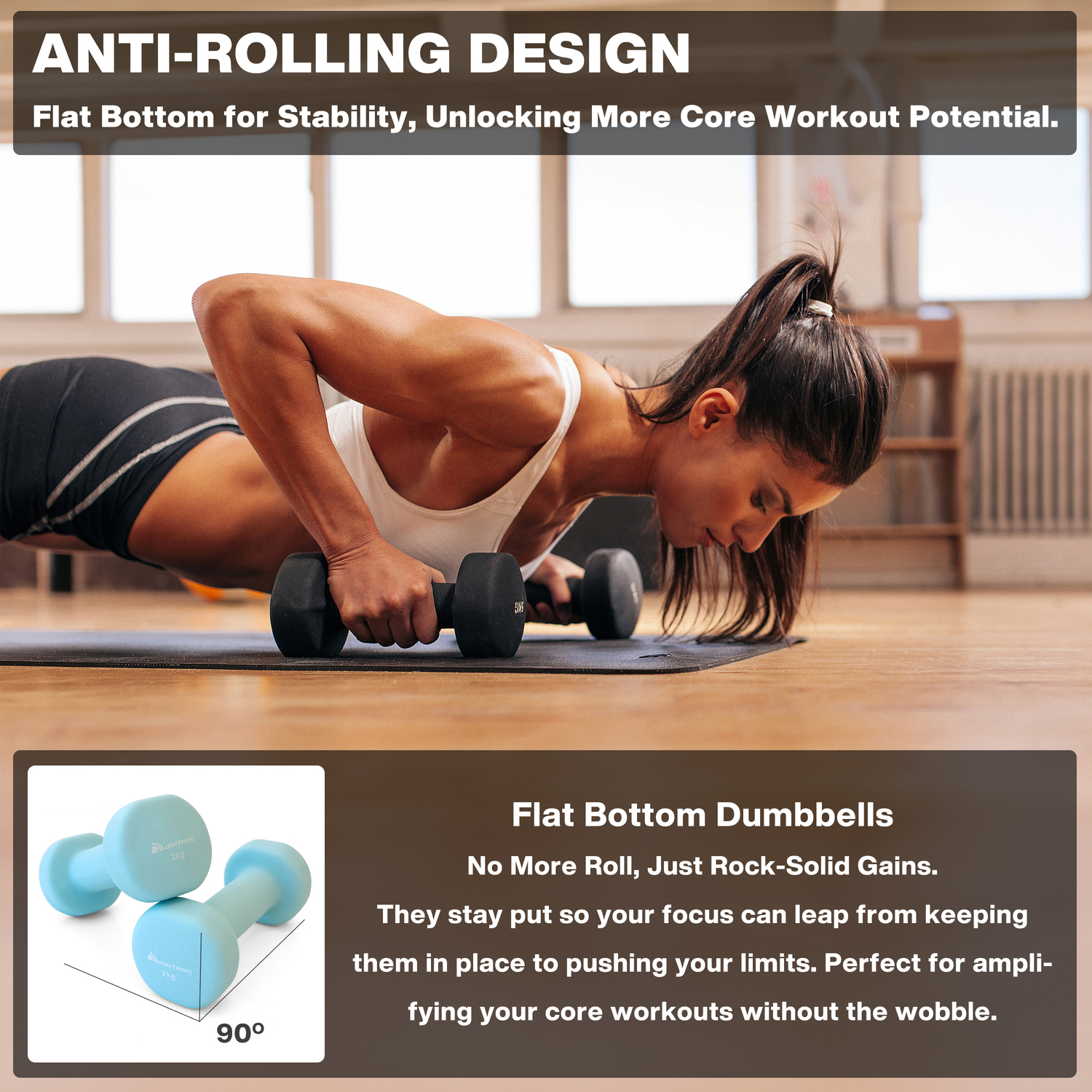METEOR Anti-Slip Dumbbell-Dumbbell Set-Weightlifting-Barbell-Gym Weights - Picture 36 of 104