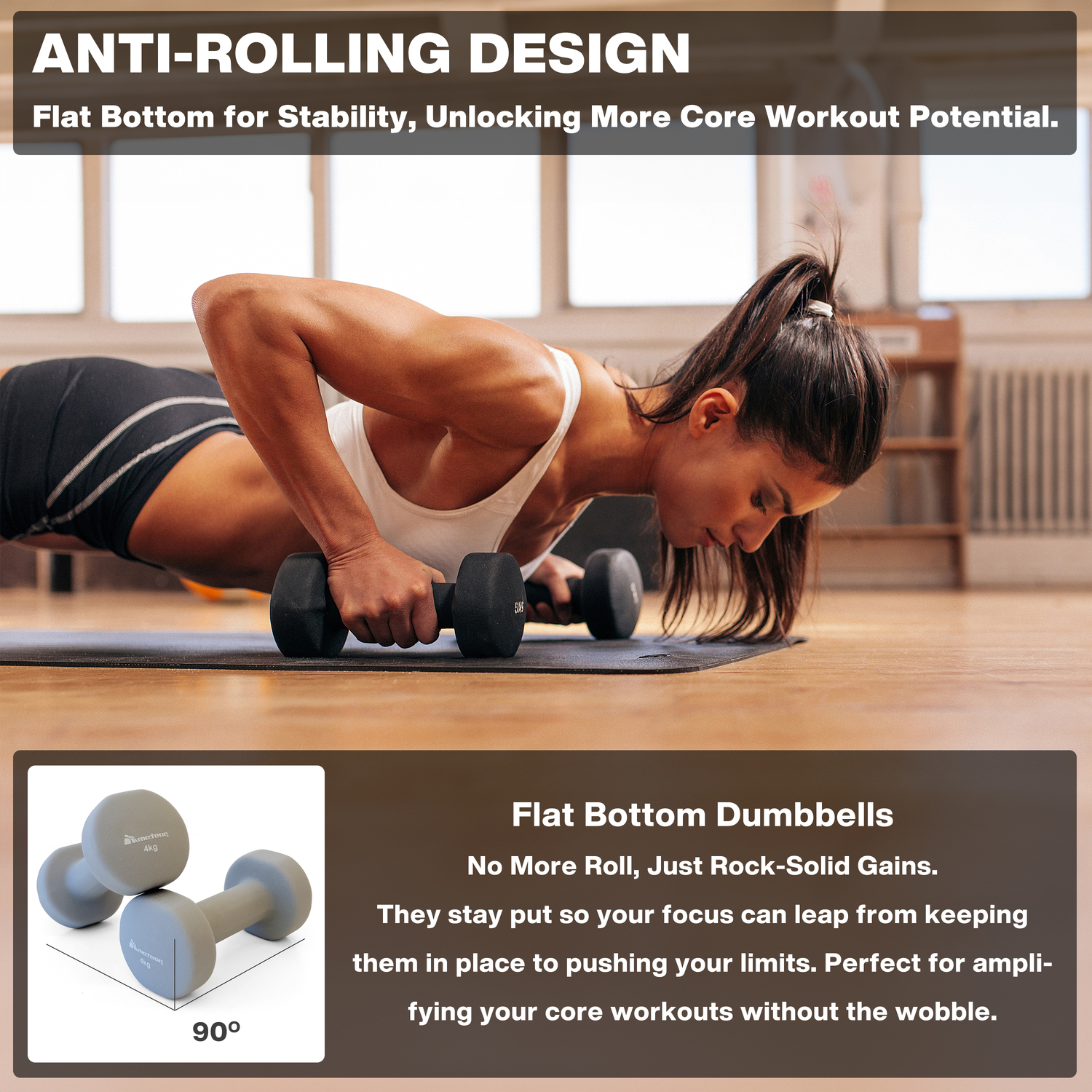 METEOR Anti-Slip Dumbbell-Dumbbell Set-Weightlifting-Barbell-Gym Weights - Picture 52 of 104