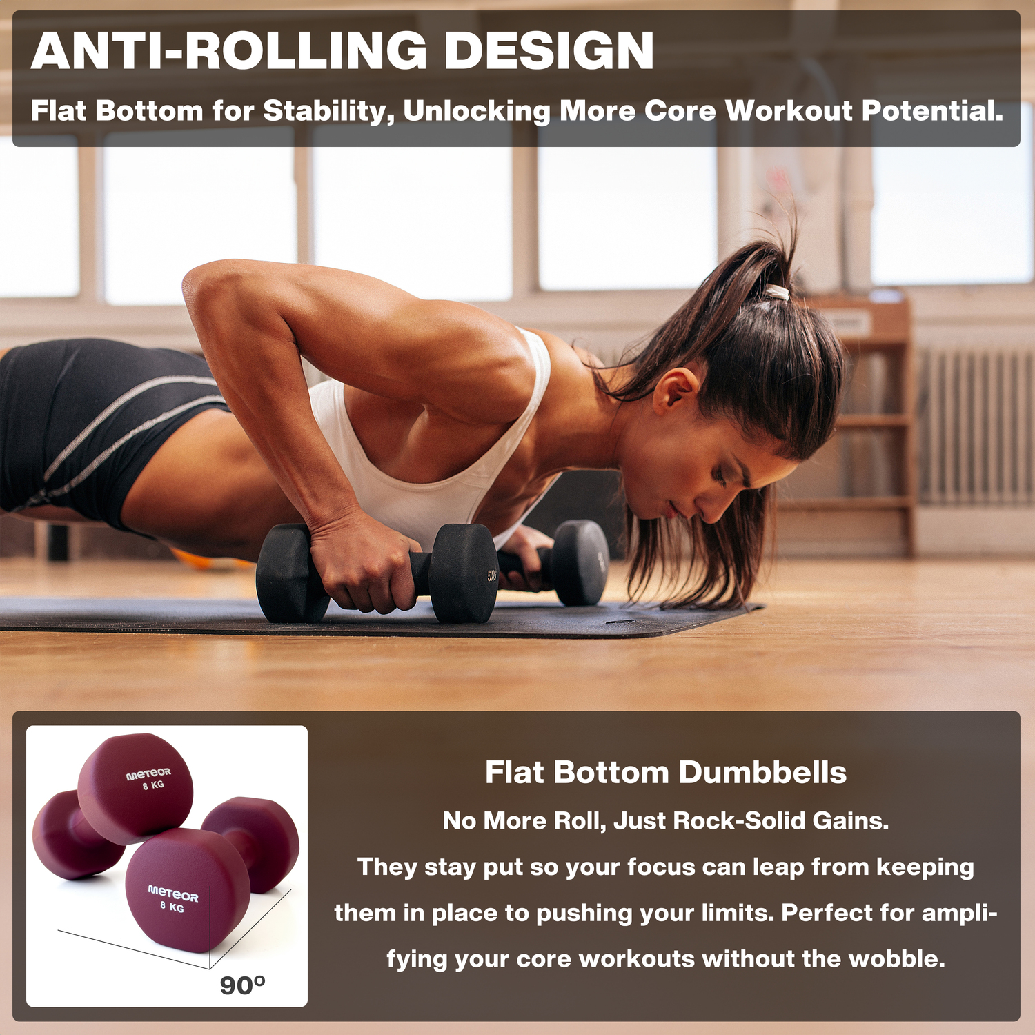METEOR Anti-Slip Dumbbell-Dumbbell Set-Weightlifting-Barbell-Gym Weights - Picture 68 of 104
