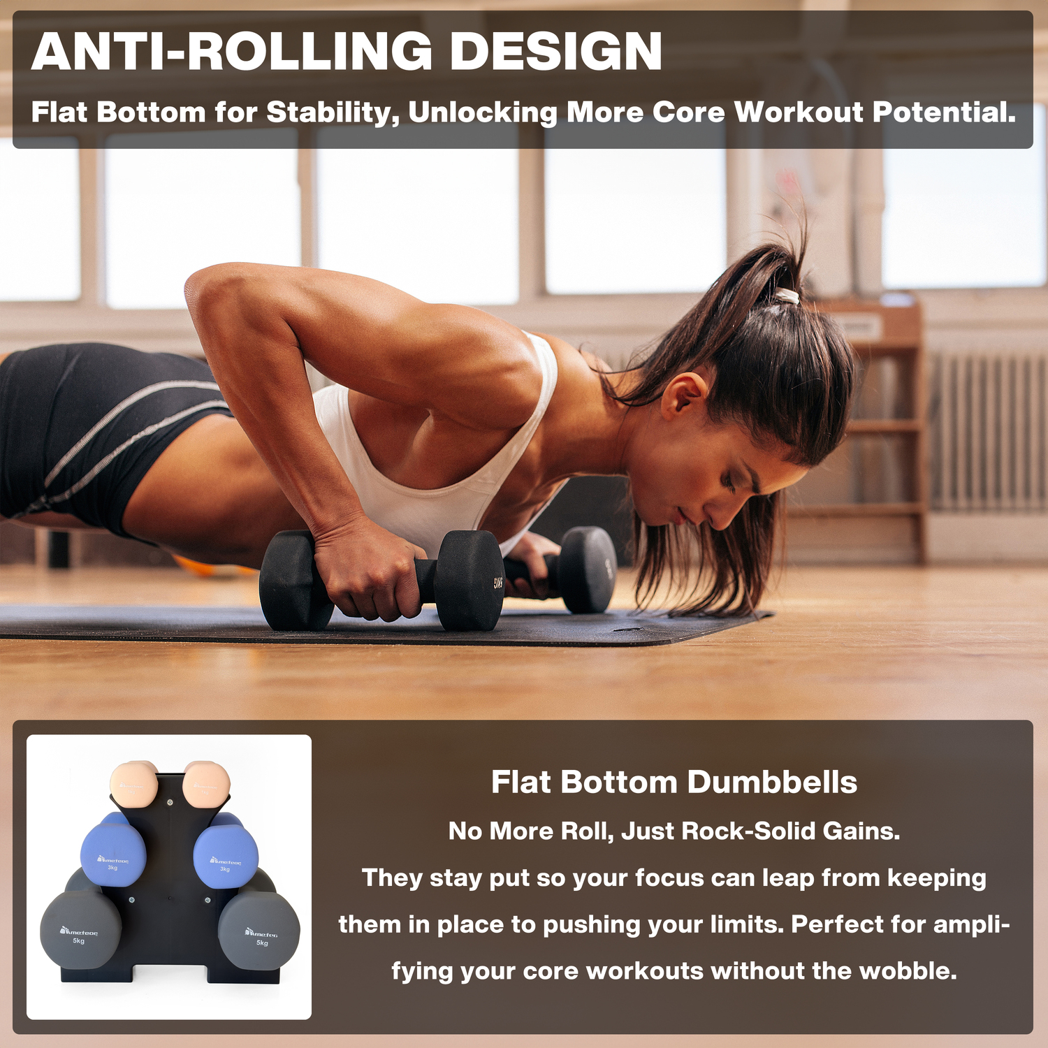 METEOR Anti-Slip Dumbbell-Dumbbell Set-Weightlifting-Barbell-Gym Weights - Picture 92 of 104