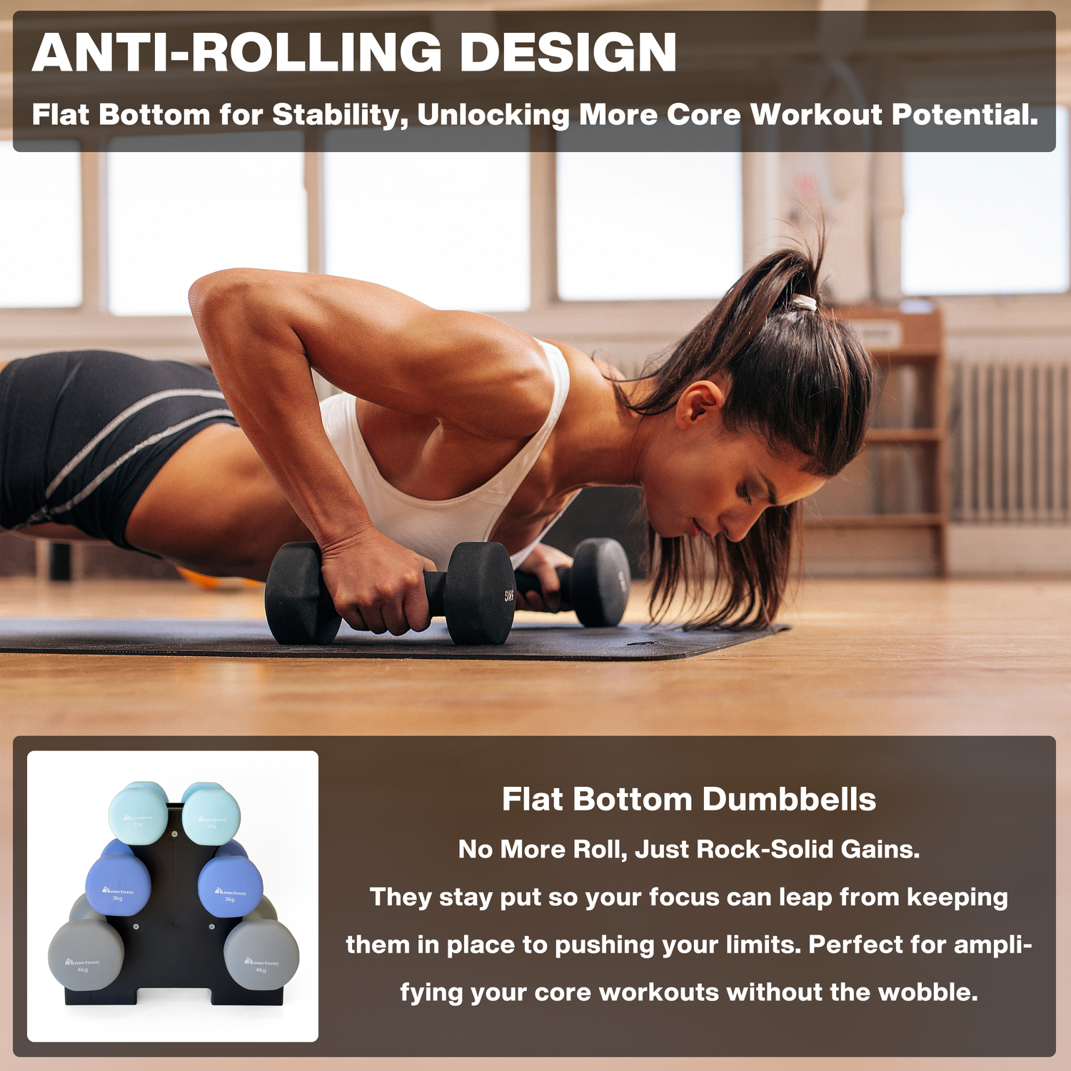 METEOR Anti-Slip Dumbbell-Dumbbell Set-Weightlifting-Barbell-Gym Weights - Picture 100 of 104