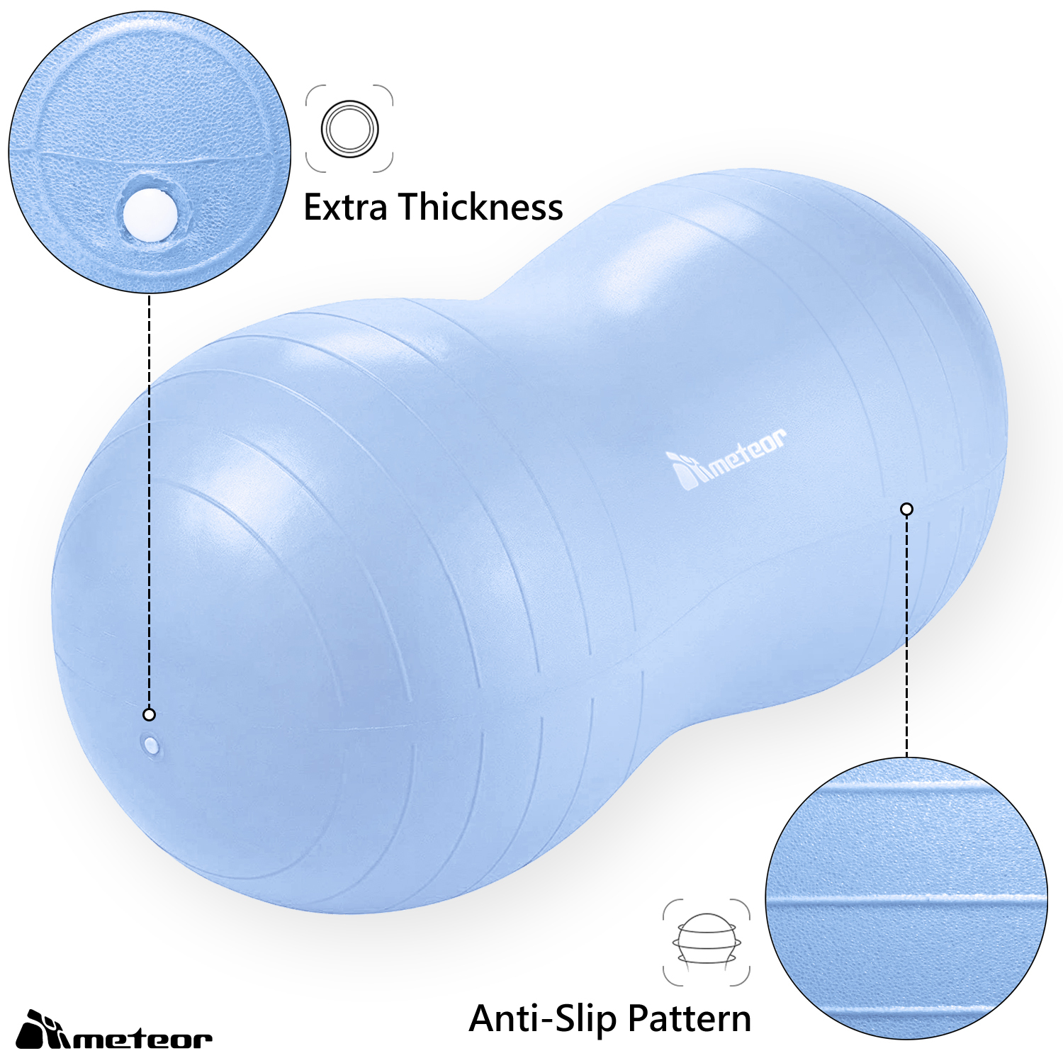 METEOR Anti-Burst Peanut Ball-Yoga Ball-Gym Ball-Swiss Ball-Pet-Kids-Birth Ball - Picture 12 of 56