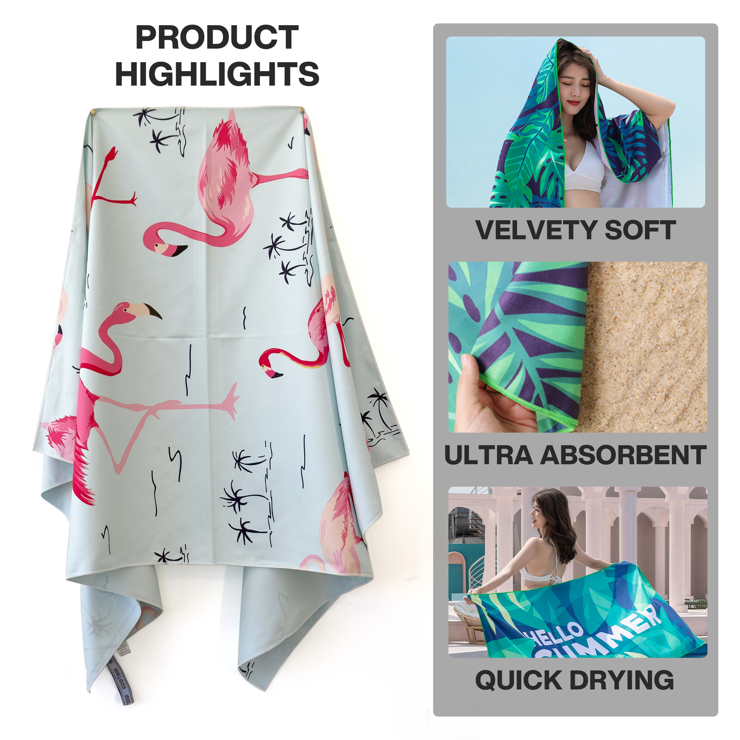 METEOR 180x90cm Extra Large Beach Towel, Sand Free, Quick Dry, With Carry Bag - Picture 68 of 203
