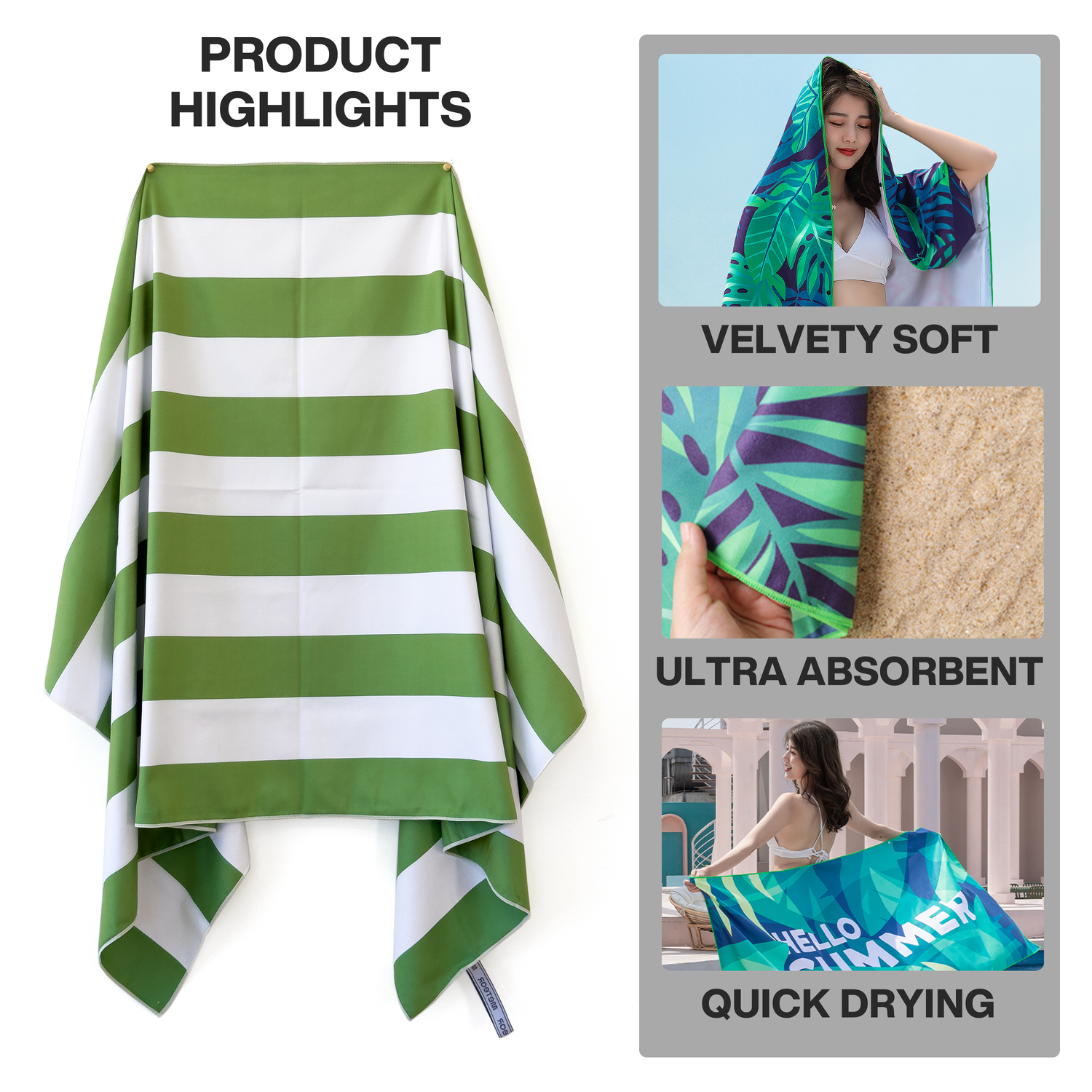 METEOR 180x90cm Extra Large Beach Towel, Sand Free, Quick Dry, With Carry Bag - Picture 180 of 203