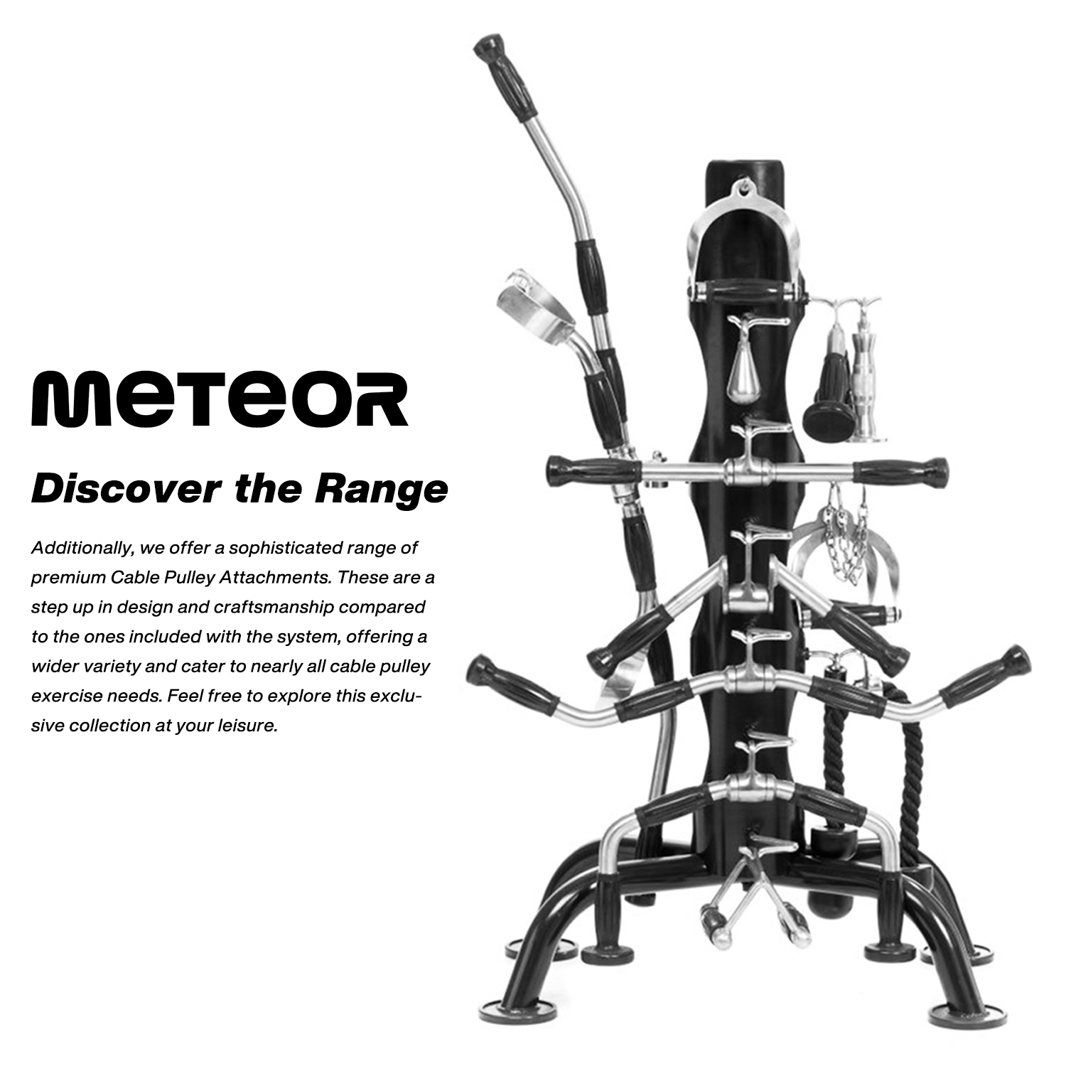 METEOR Cable Pulley Attachment Tricep Rope V Grip LAT Pull Down Gym Accessory - Picture 120 of 122