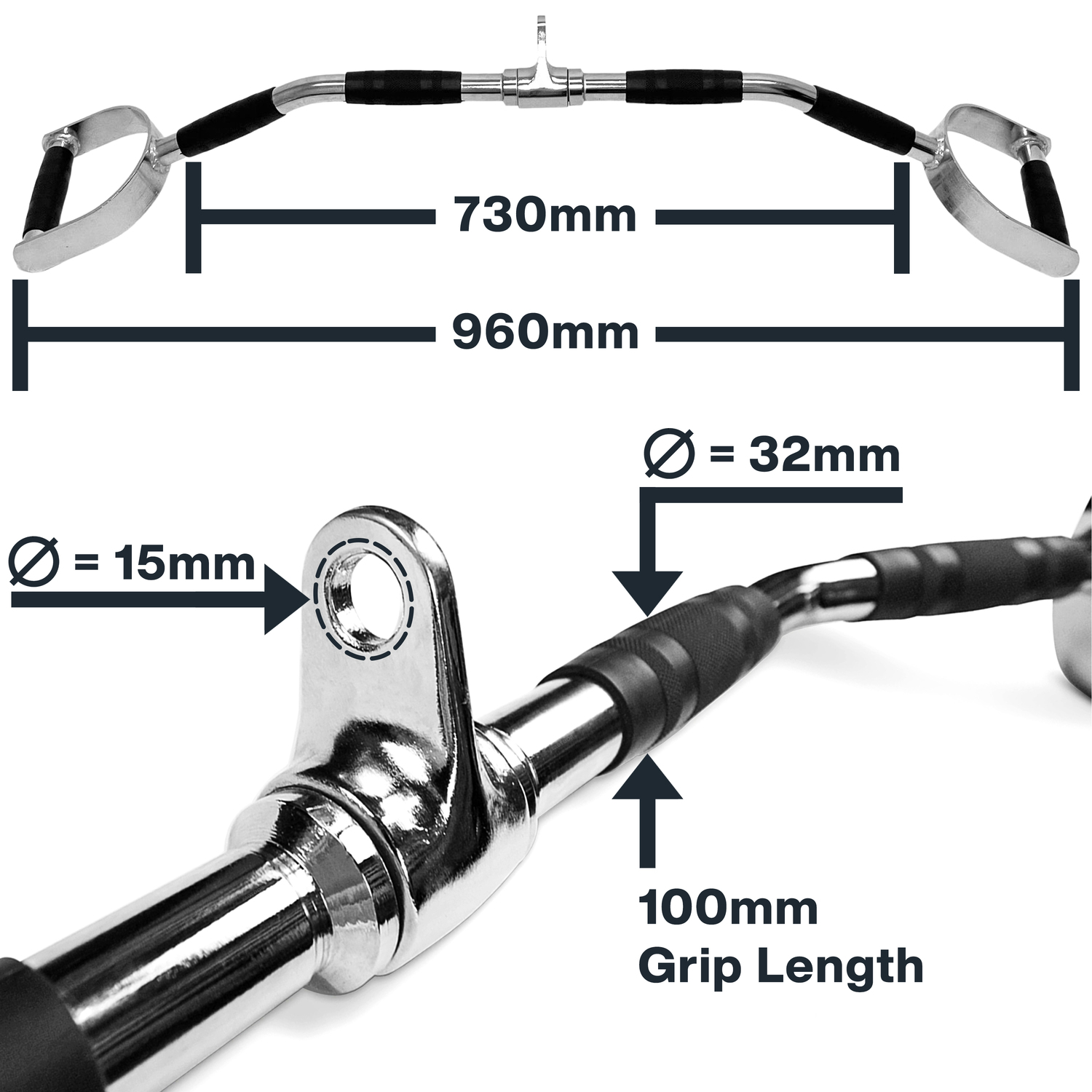 METEOR Cable Pulley Attachment Tricep Rope V Grip LAT Pull Down Gym Accessory - Picture 41 of 122