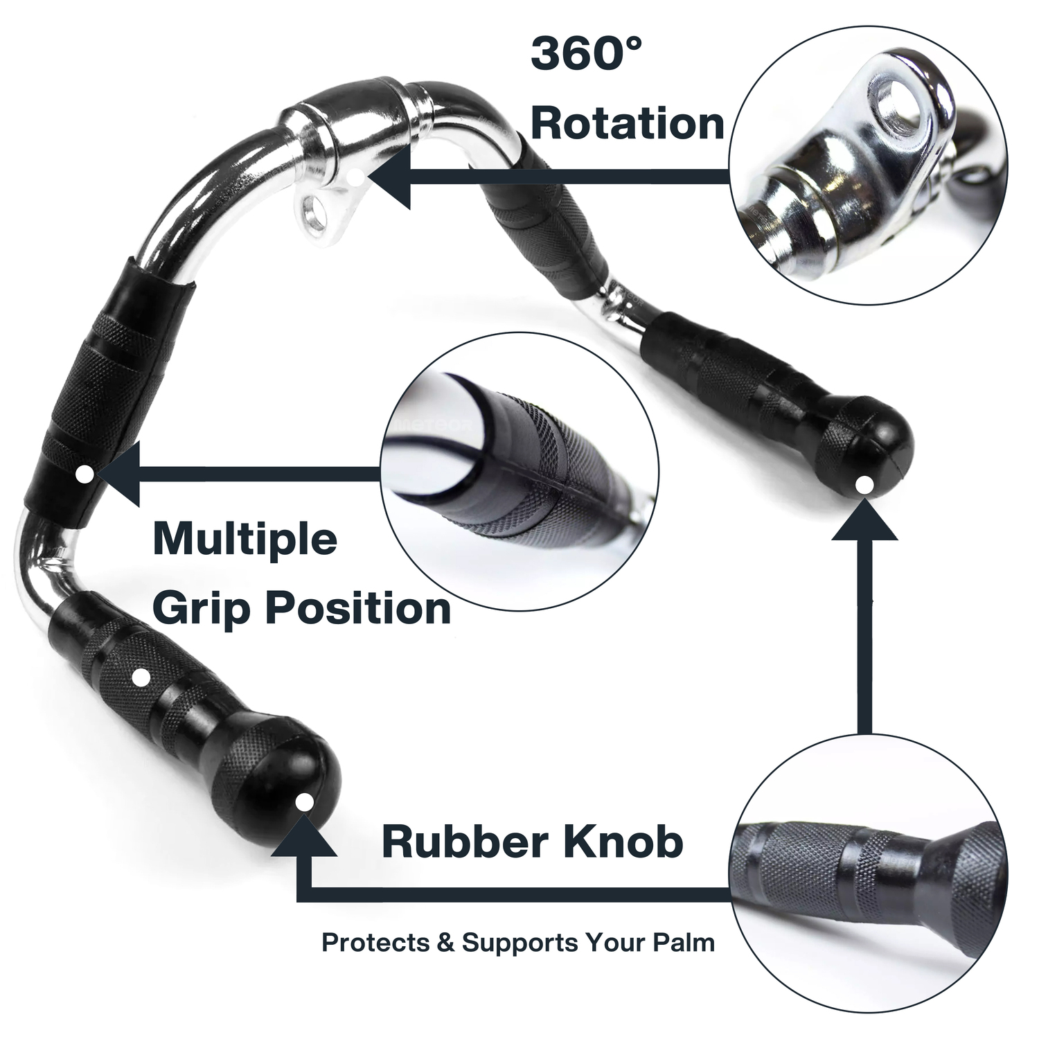 METEOR Cable Pulley Attachment Tricep Rope V Grip LAT Pull Down Gym Accessory - Picture 78 of 122