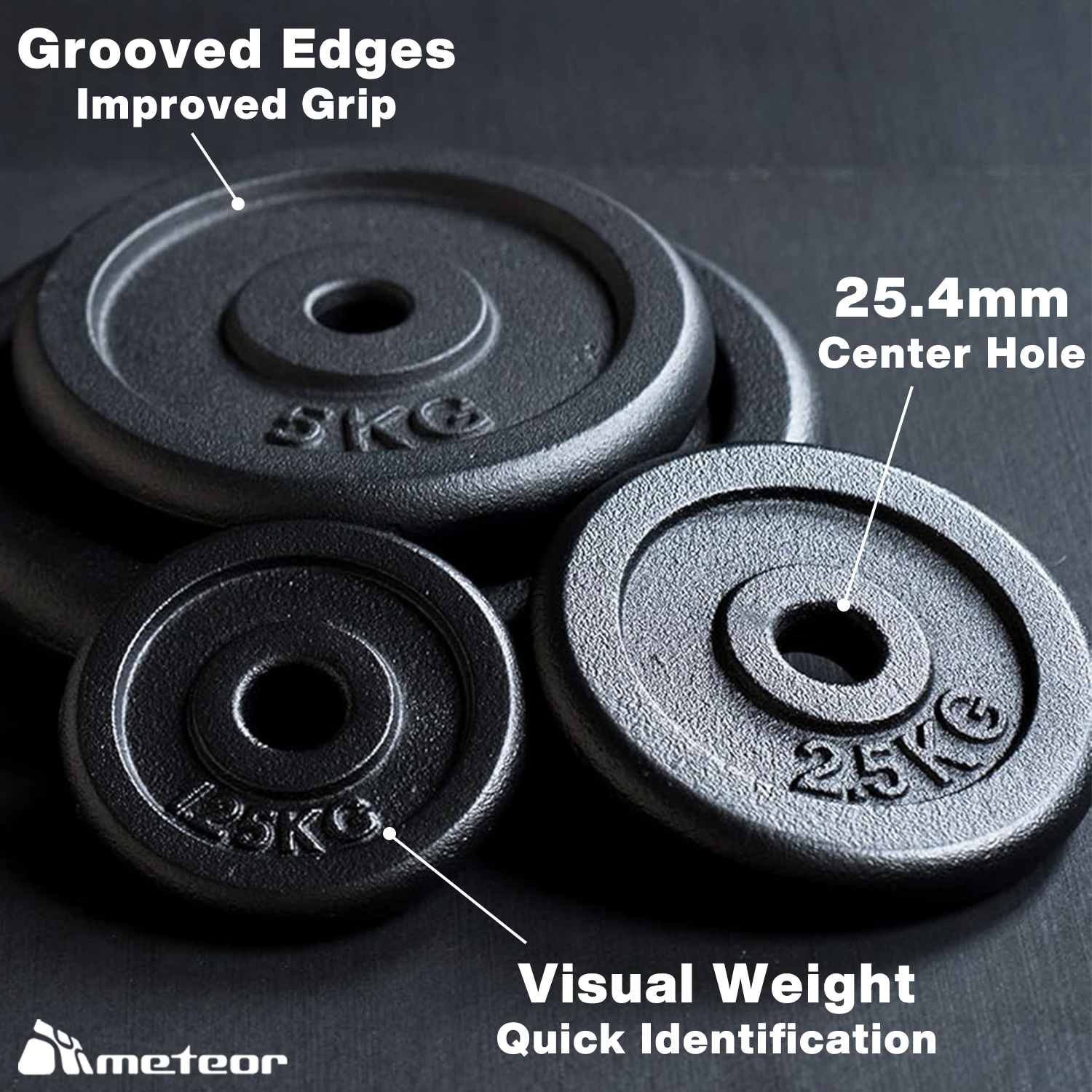 METEOR 0.5-10kg Standard Cast Iron Weight Plate Weightlifting Dumbbell Barbell - Picture 44 of 81