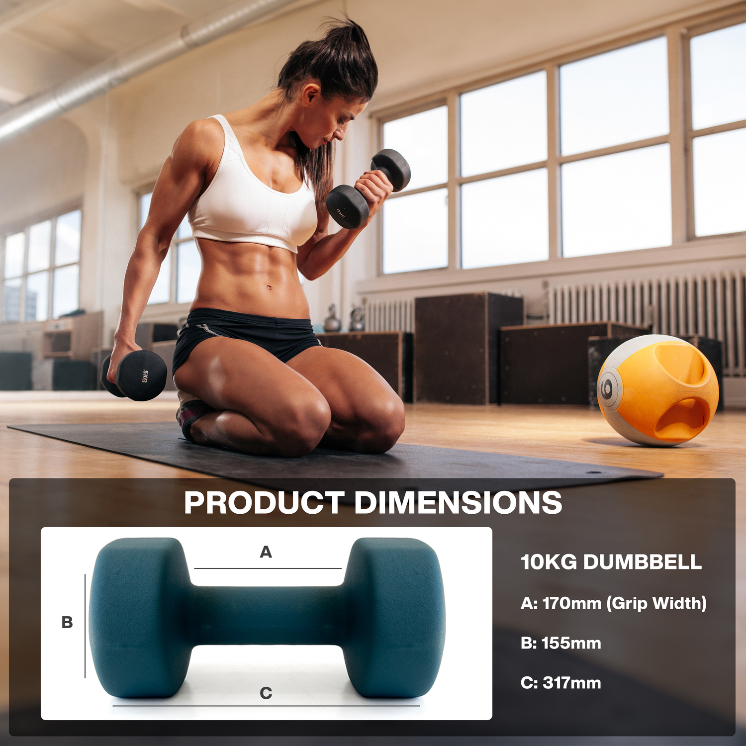 METEOR Anti-Slip Dumbbell-Dumbbell Set-Weightlifting-Barbell-Gym Weights - Picture 29 of 104