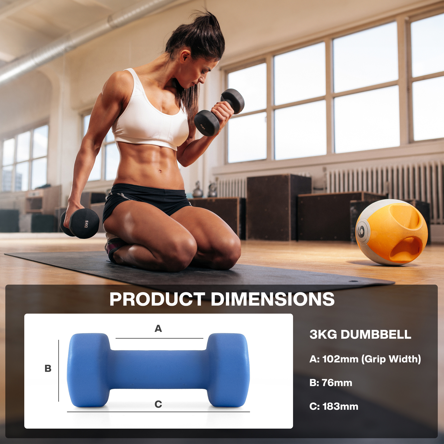 METEOR Anti-Slip Dumbbell-Dumbbell Set-Weightlifting-Barbell-Gym Weights - Picture 45 of 104