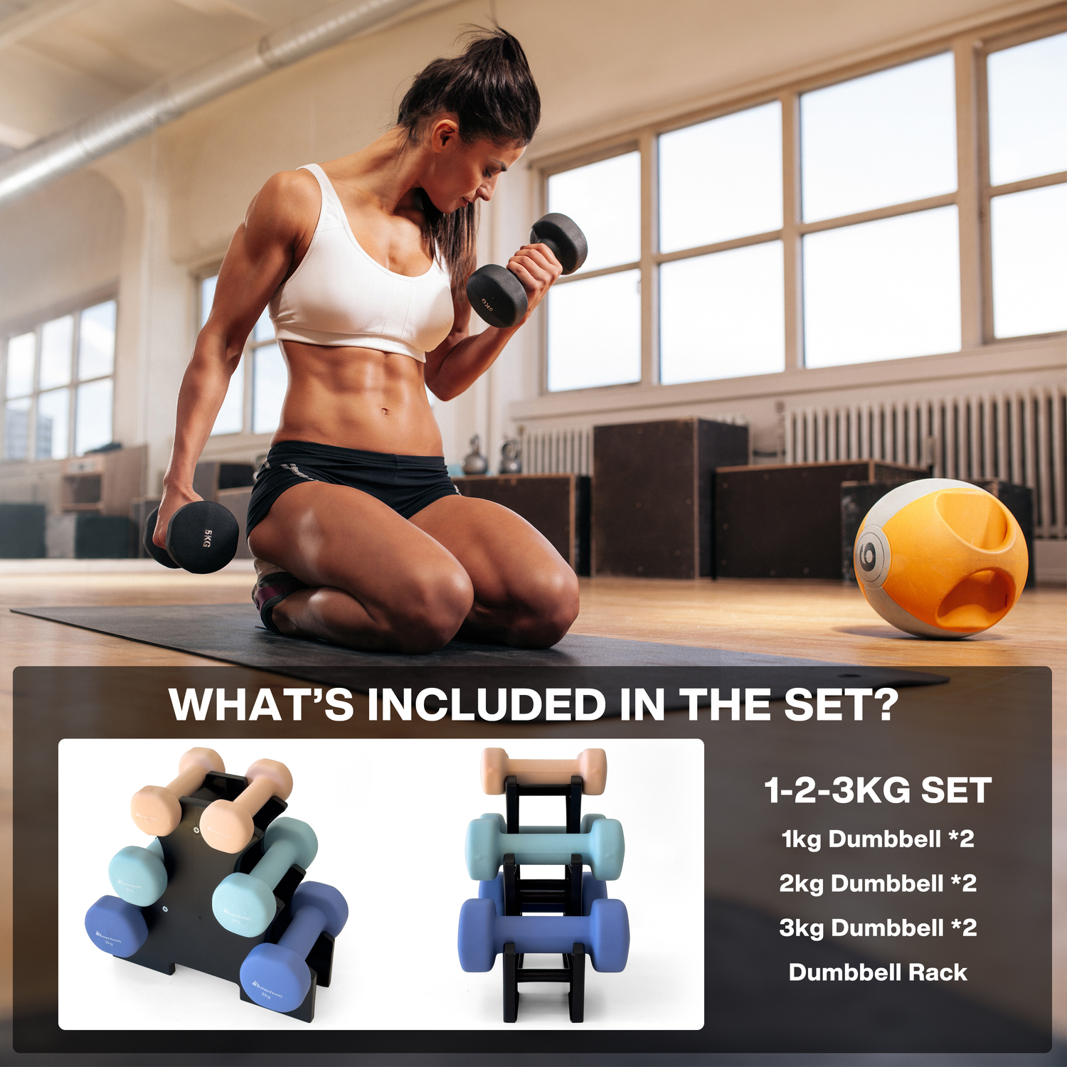 METEOR Anti-Slip Dumbbell-Dumbbell Set-Weightlifting-Barbell-Gym Weights - Picture 85 of 104
