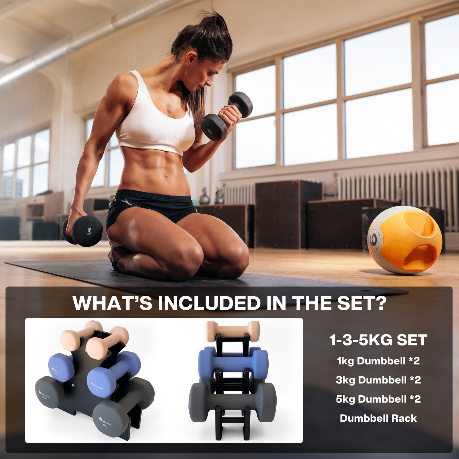 METEOR Anti-Slip Dumbbell-Dumbbell Set-Weightlifting-Barbell-Gym Weights - Picture 93 of 104