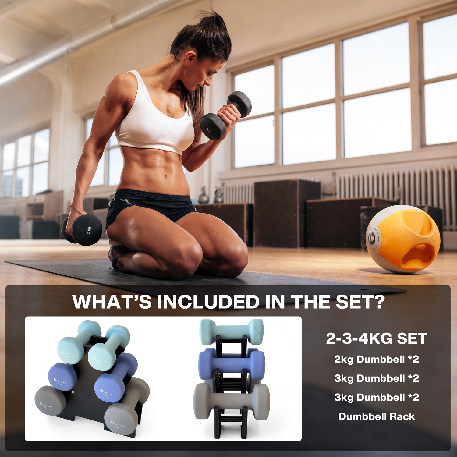 METEOR Anti-Slip Dumbbell-Dumbbell Set-Weightlifting-Barbell-Gym Weights - Picture 101 of 104