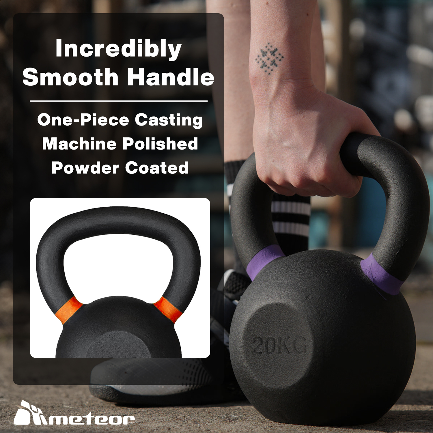 METEOR 4-24kg Cast Iron Kettlebells with Color-Coding Weightlifting Kettlebells - Picture 38 of 77