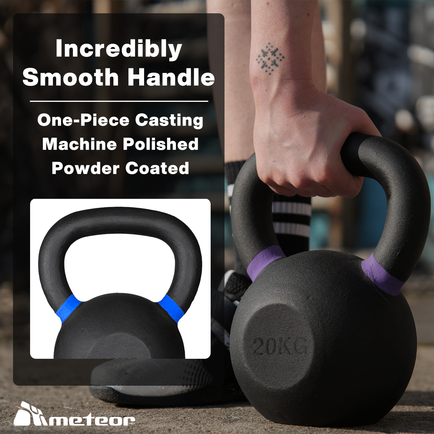 METEOR 4-24kg Cast Iron Kettlebells with Color-Coding Weightlifting Kettlebells - Picture 49 of 77