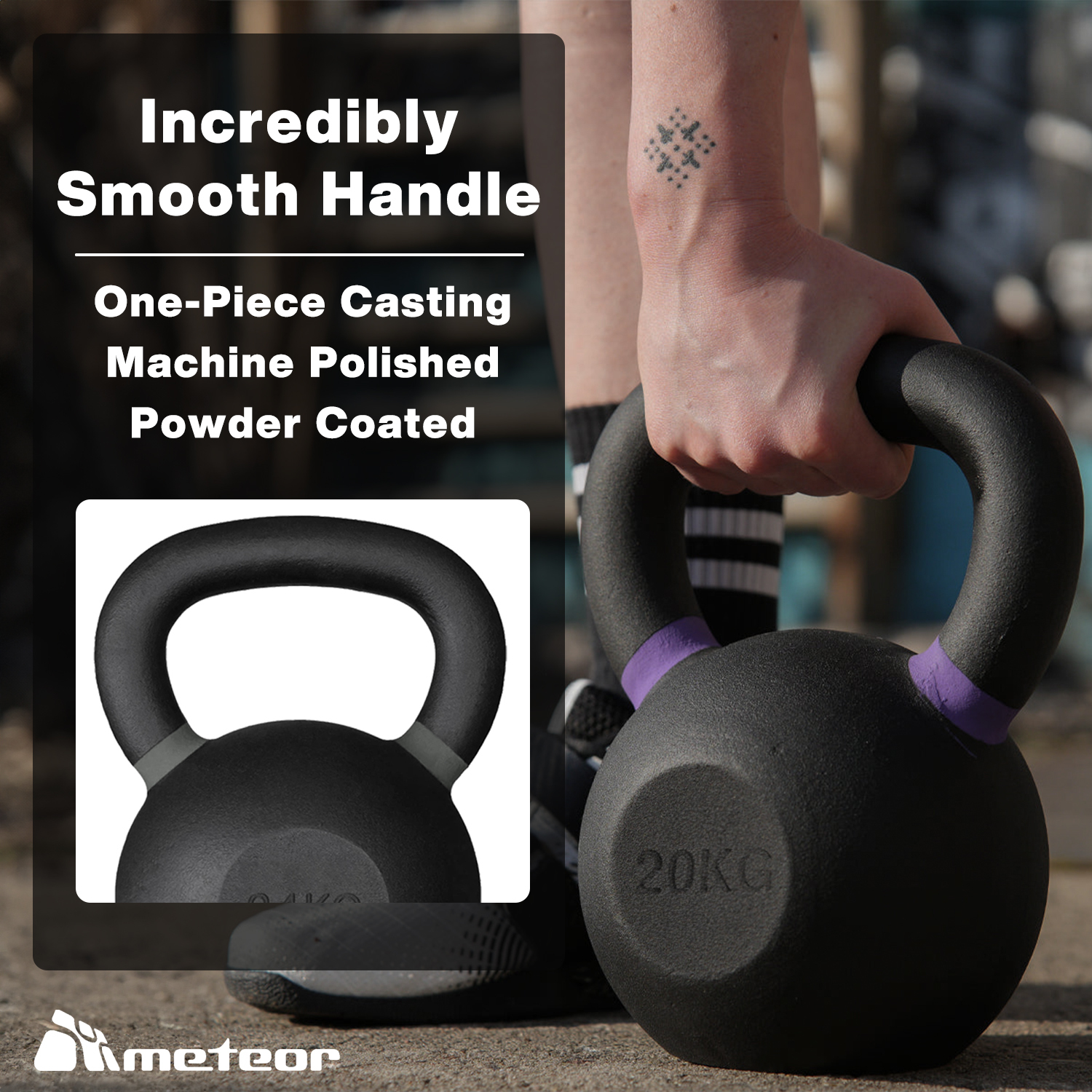 METEOR 4-24kg Cast Iron Kettlebells with Color-Coding Weightlifting Kettlebells - Picture 71 of 77
