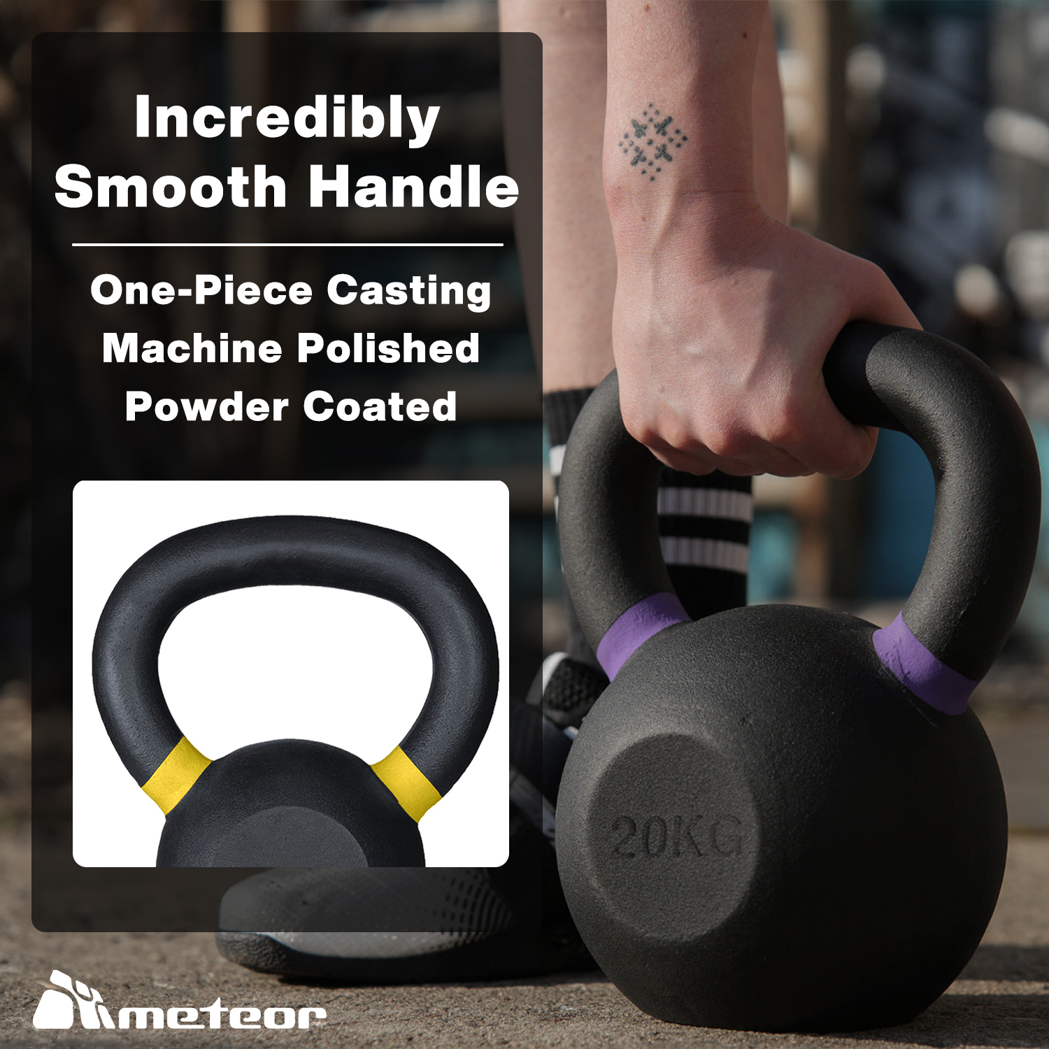 METEOR 4-24kg Cast Iron Kettlebells with Color-Coding Weightlifting Kettlebells - Picture 16 of 77