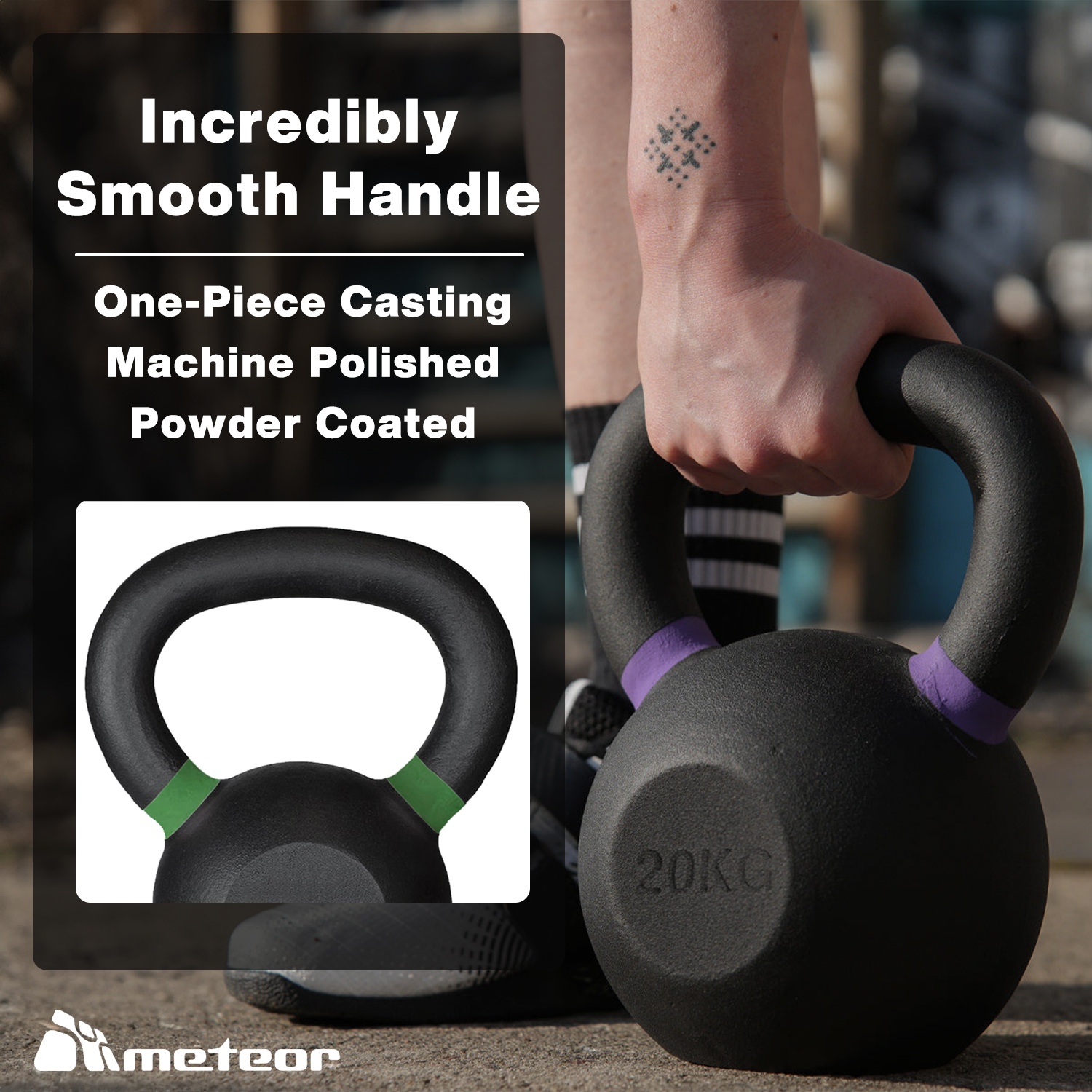 METEOR 4-24kg Cast Iron Kettlebells with Color-Coding Weightlifting Kettlebells - Picture 27 of 77