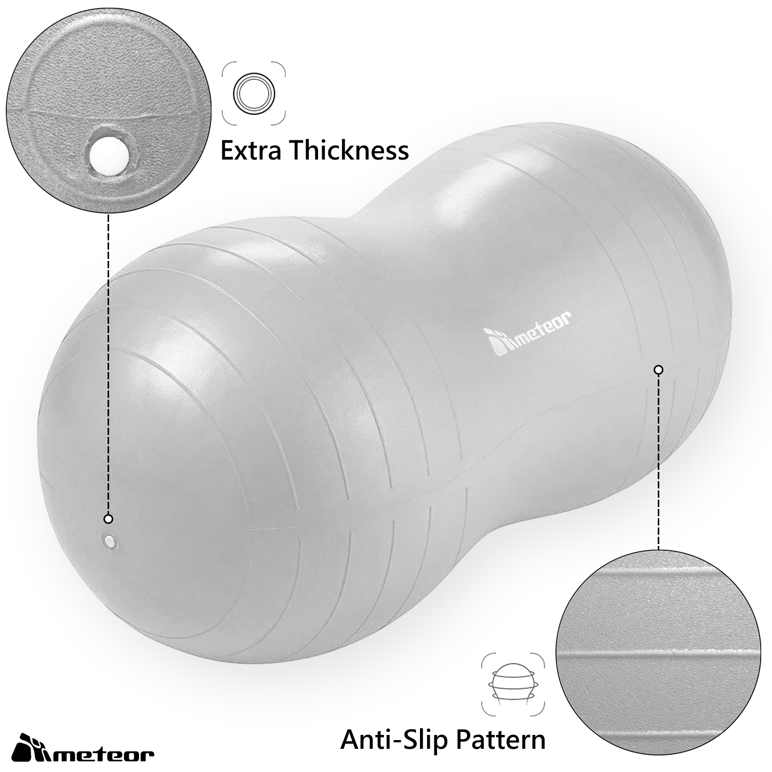 METEOR Anti-Burst Peanut Ball-Yoga Ball-Gym Ball-Swiss Ball-Pet-Kids-Birth Ball - Picture 31 of 56