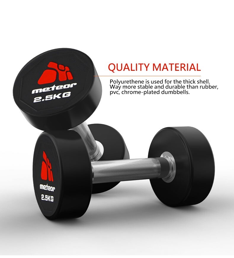 METEOR Commercial Urethane Dumbbell Barbell Weight Lifting Fitness Drop Resistance