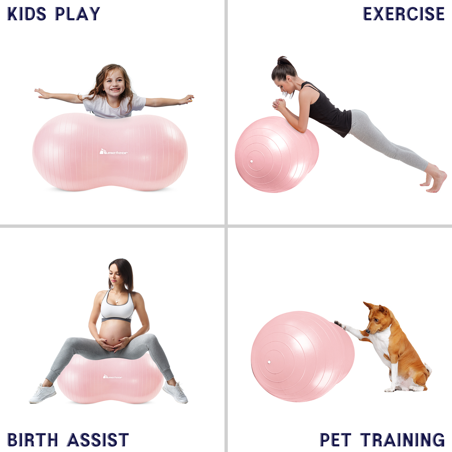 METEOR Anti-Burst Peanut Ball-Yoga Ball-Gym Ball-Swiss Ball-Pet-Kids-Birth Ball - Picture 52 of 56